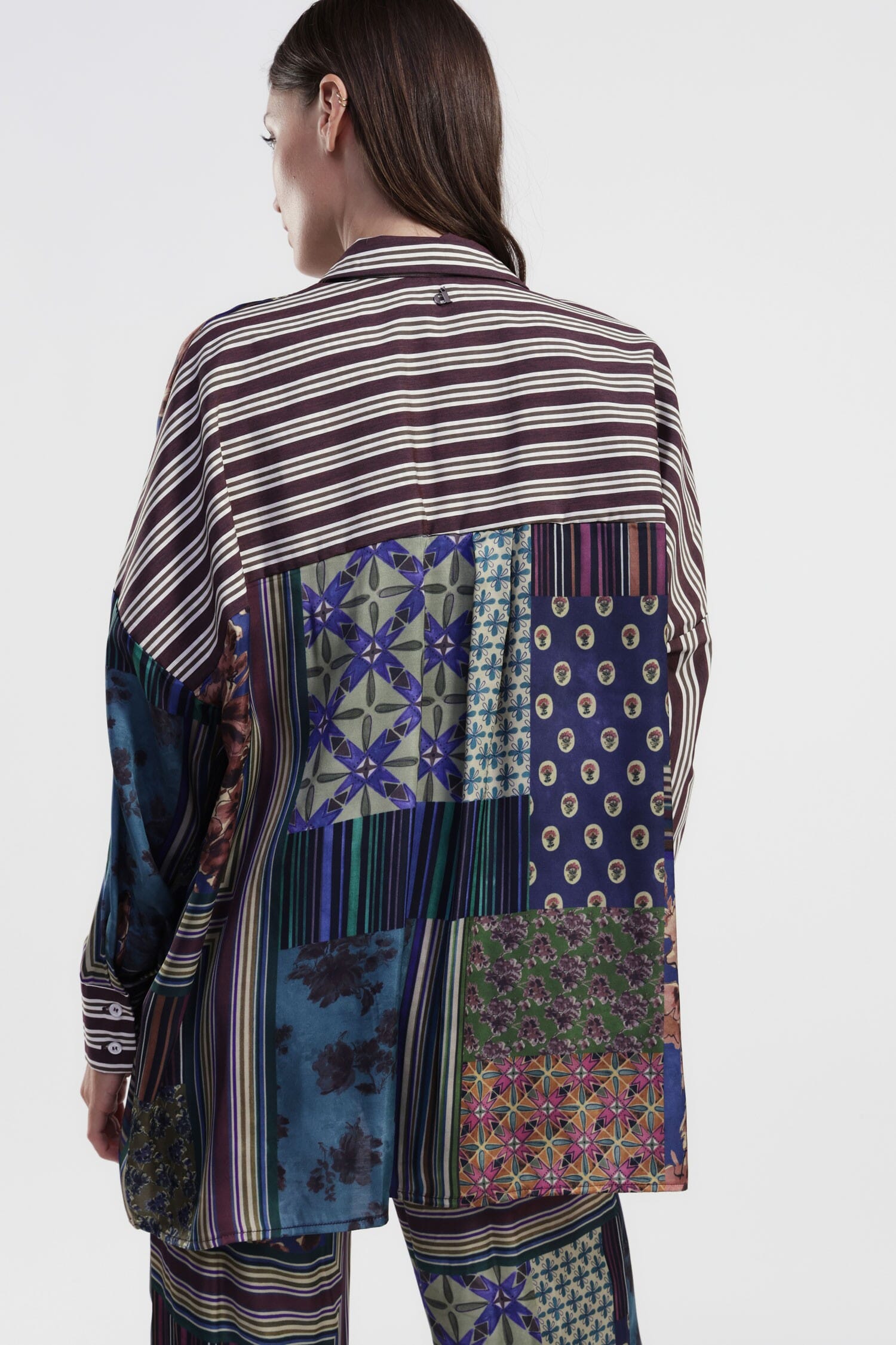 Shirt Oversize Fantasia Patchwork Multirighe Dixie