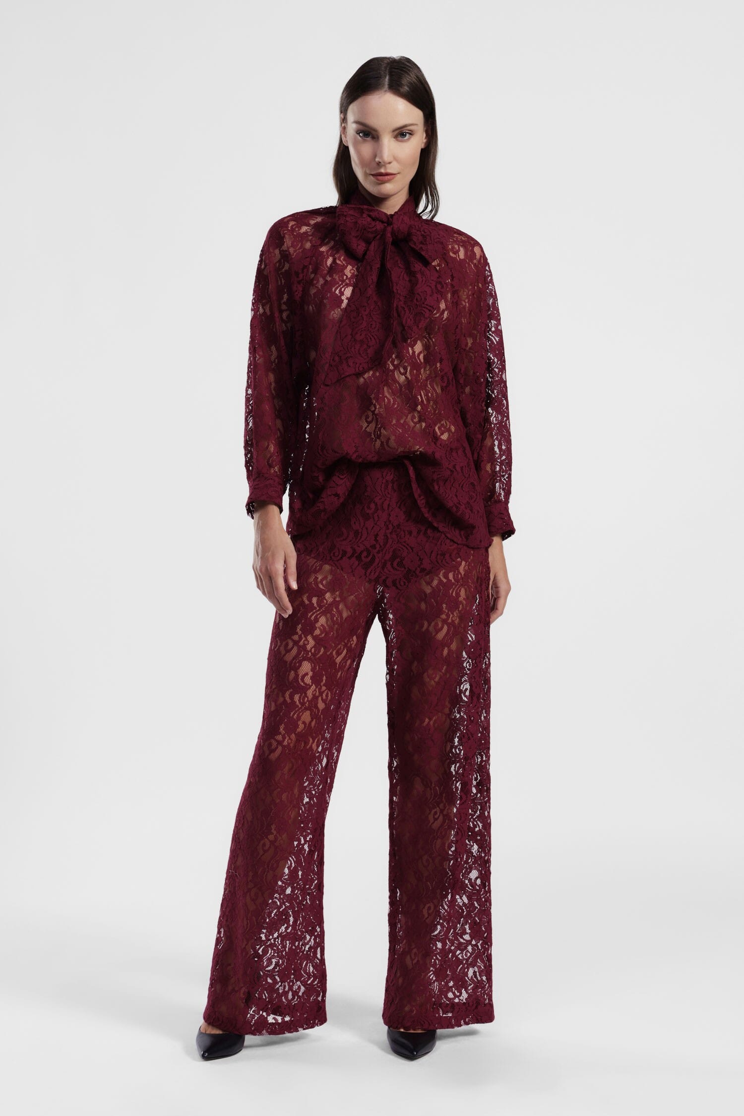 Pantaloni Palazzo In Pizzo Con Taglio Ampio Dixie