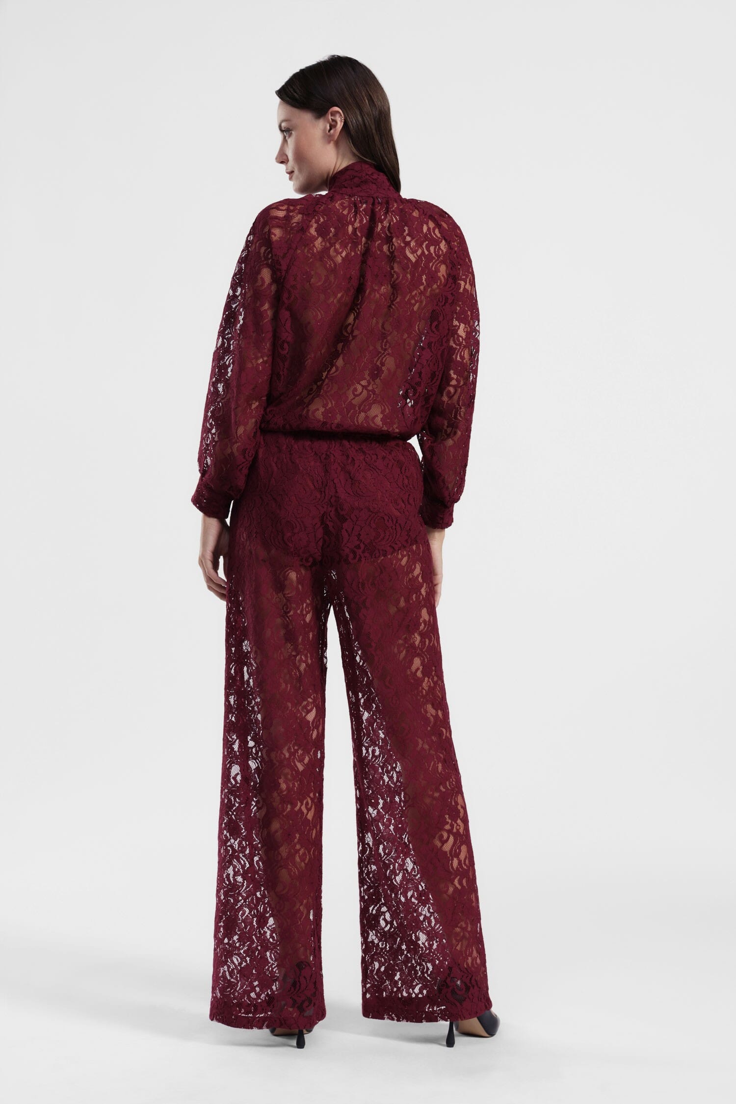 Pantaloni Palazzo In Pizzo Con Taglio Ampio Dixie