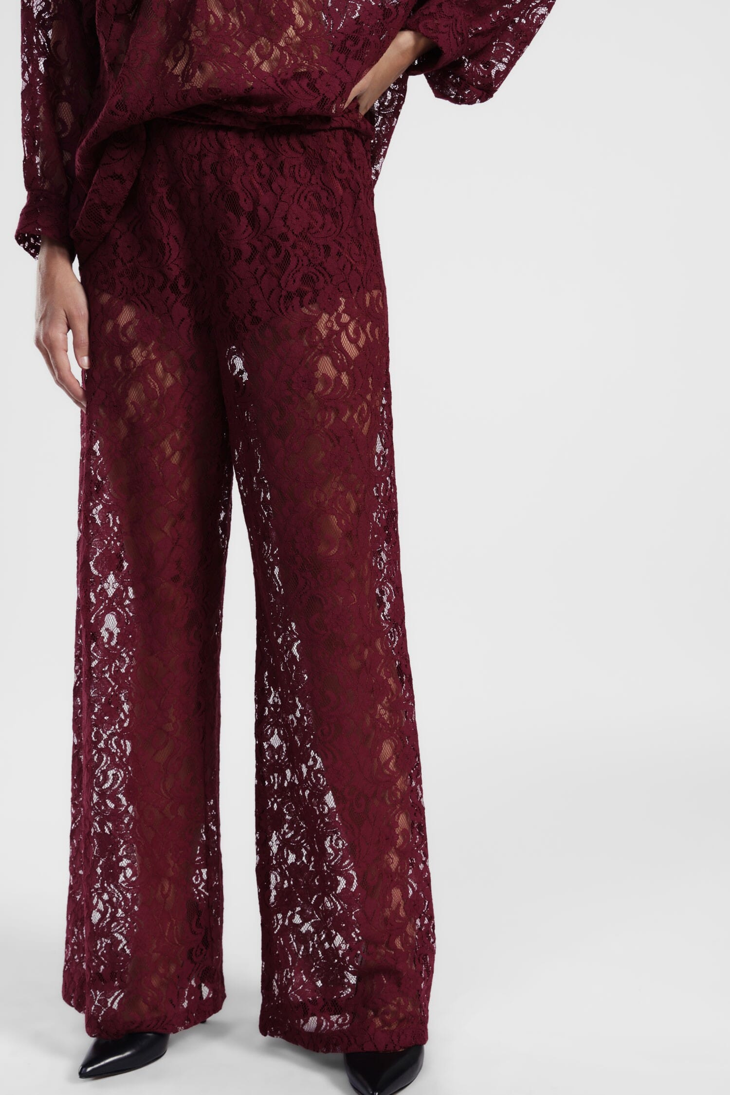 Pantaloni Palazzo In Pizzo Con Taglio Ampio Dixie