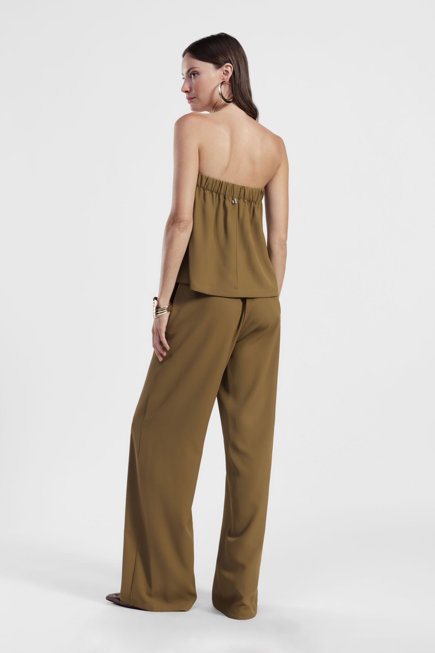 Pantaloni Palazzo Con Piega Centrale E Tasche Dixie