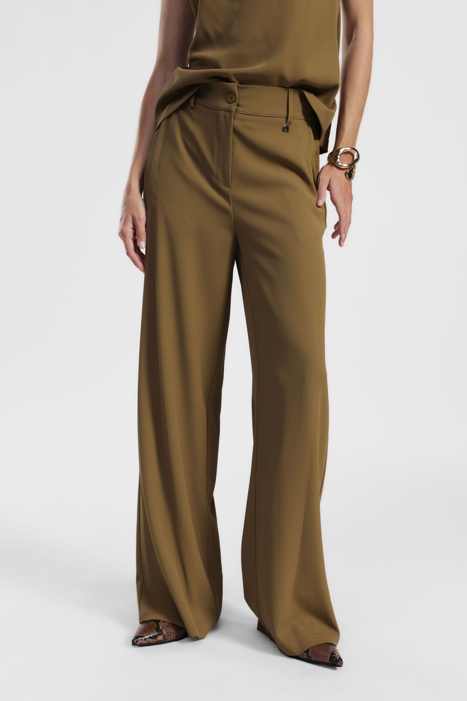 Pantaloni Palazzo Con Piega Centrale E Tasche Dixie