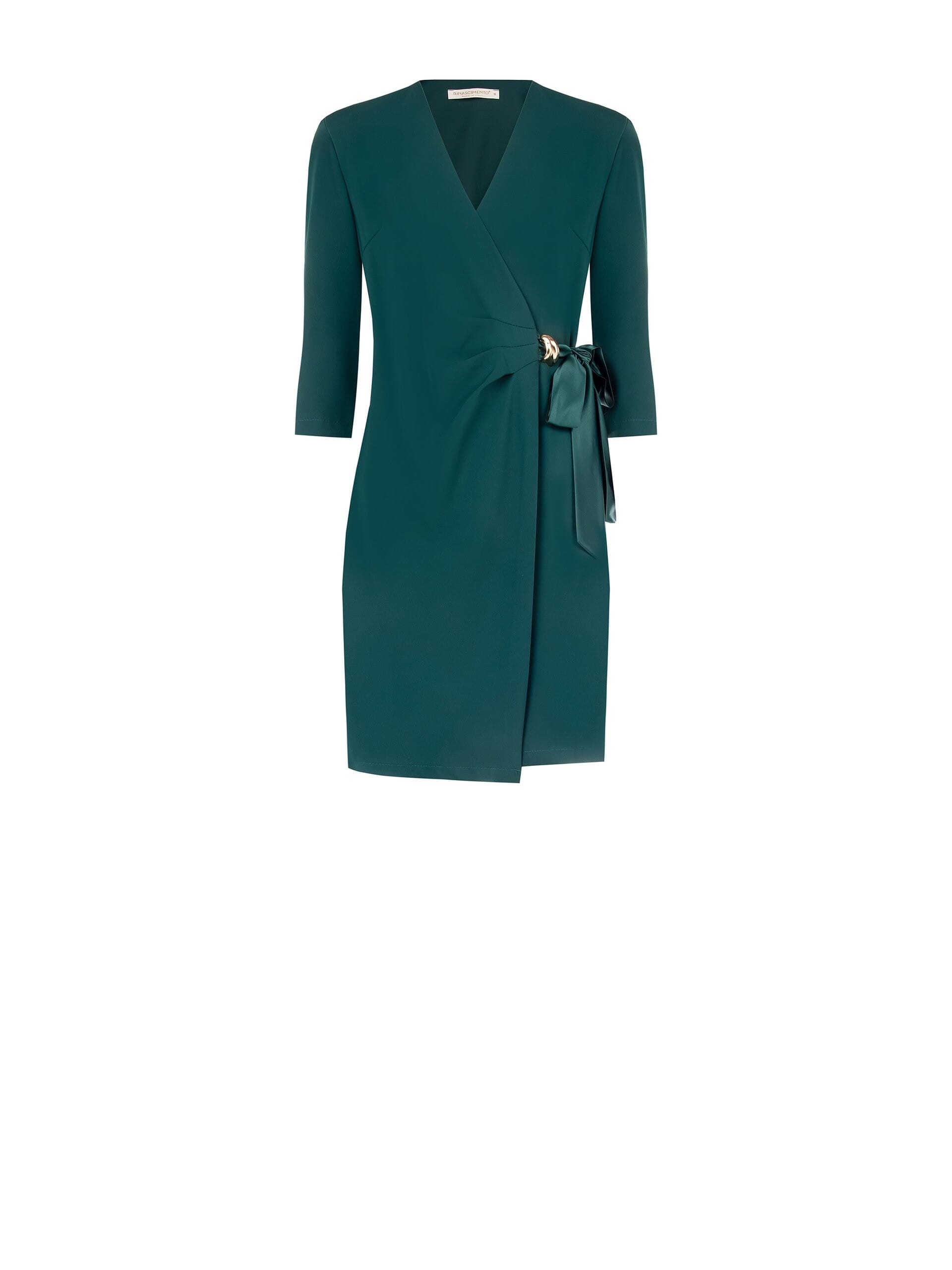 Robe courte en tissu fluide avec bretelles et col en V Rinascimento