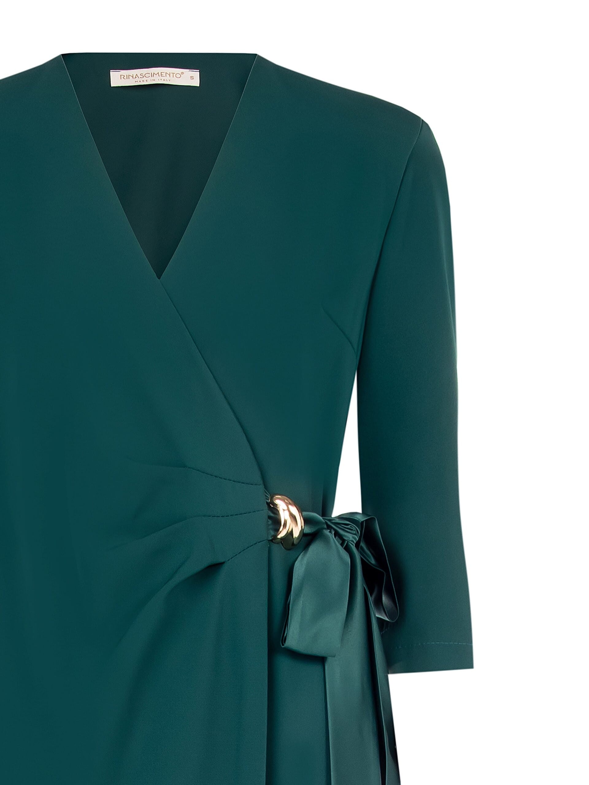 Robe courte en tissu fluide avec bretelles et col en V Rinascimento