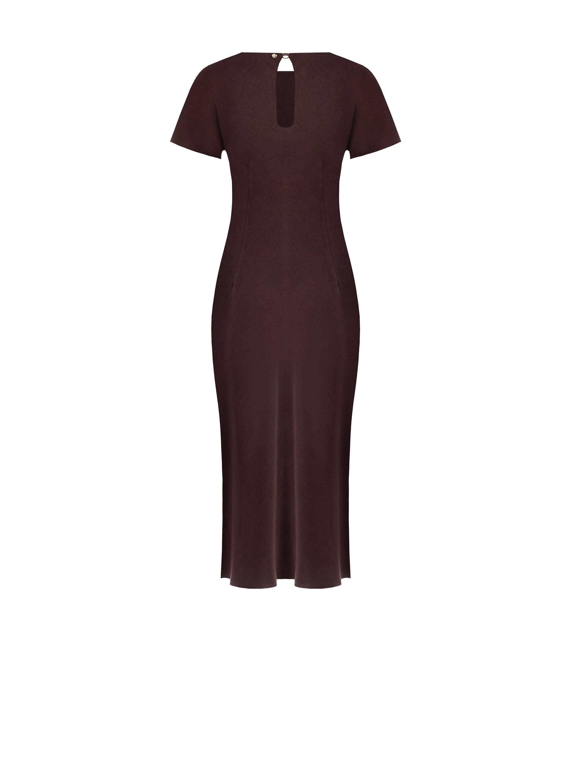 Abito Midi In Punto Milano Leggero Arricciato Su Un Fianco Rinascimento