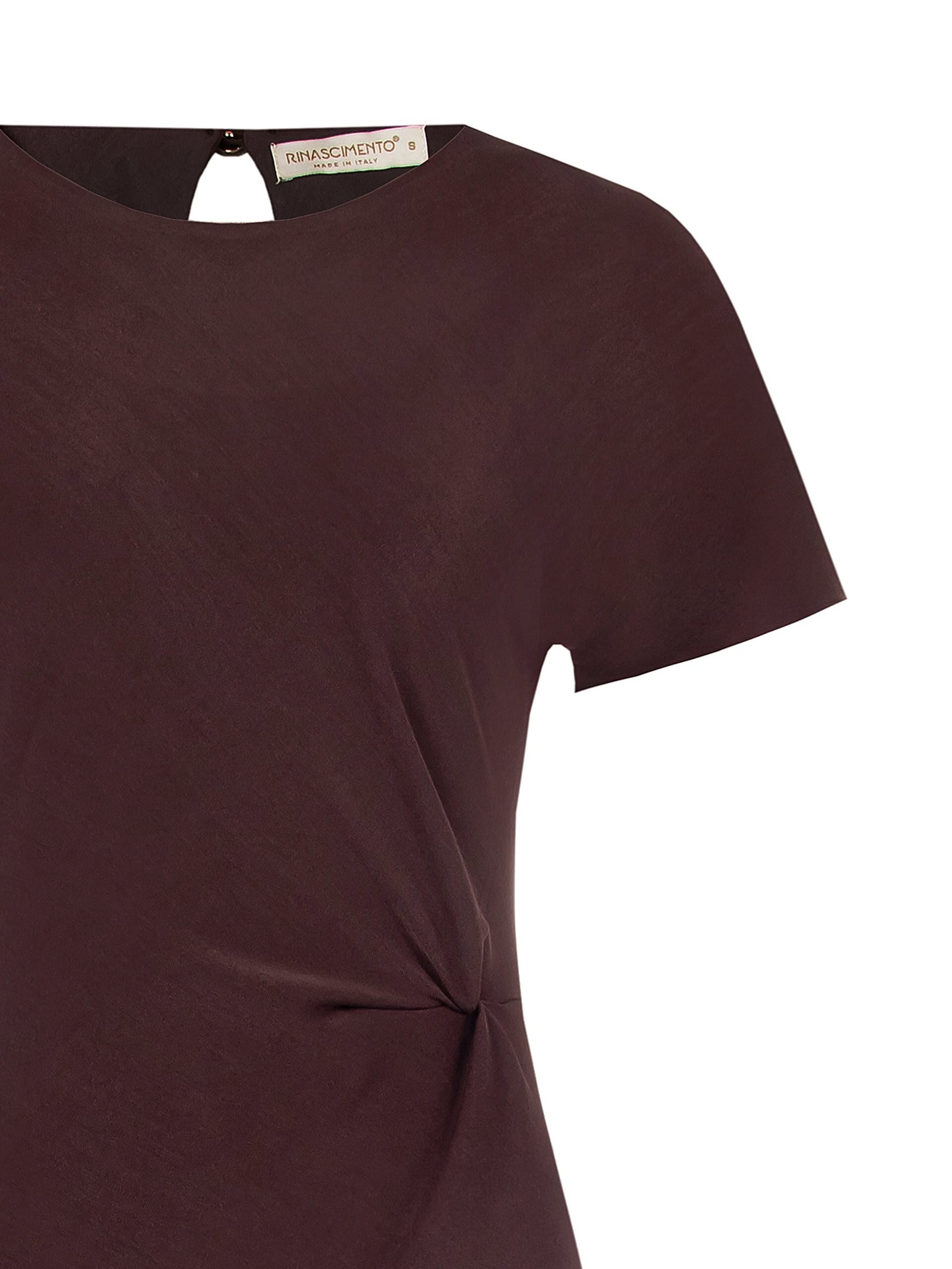 Abito Midi In Punto Milano Leggero Arricciato Su Un Fianco Rinascimento