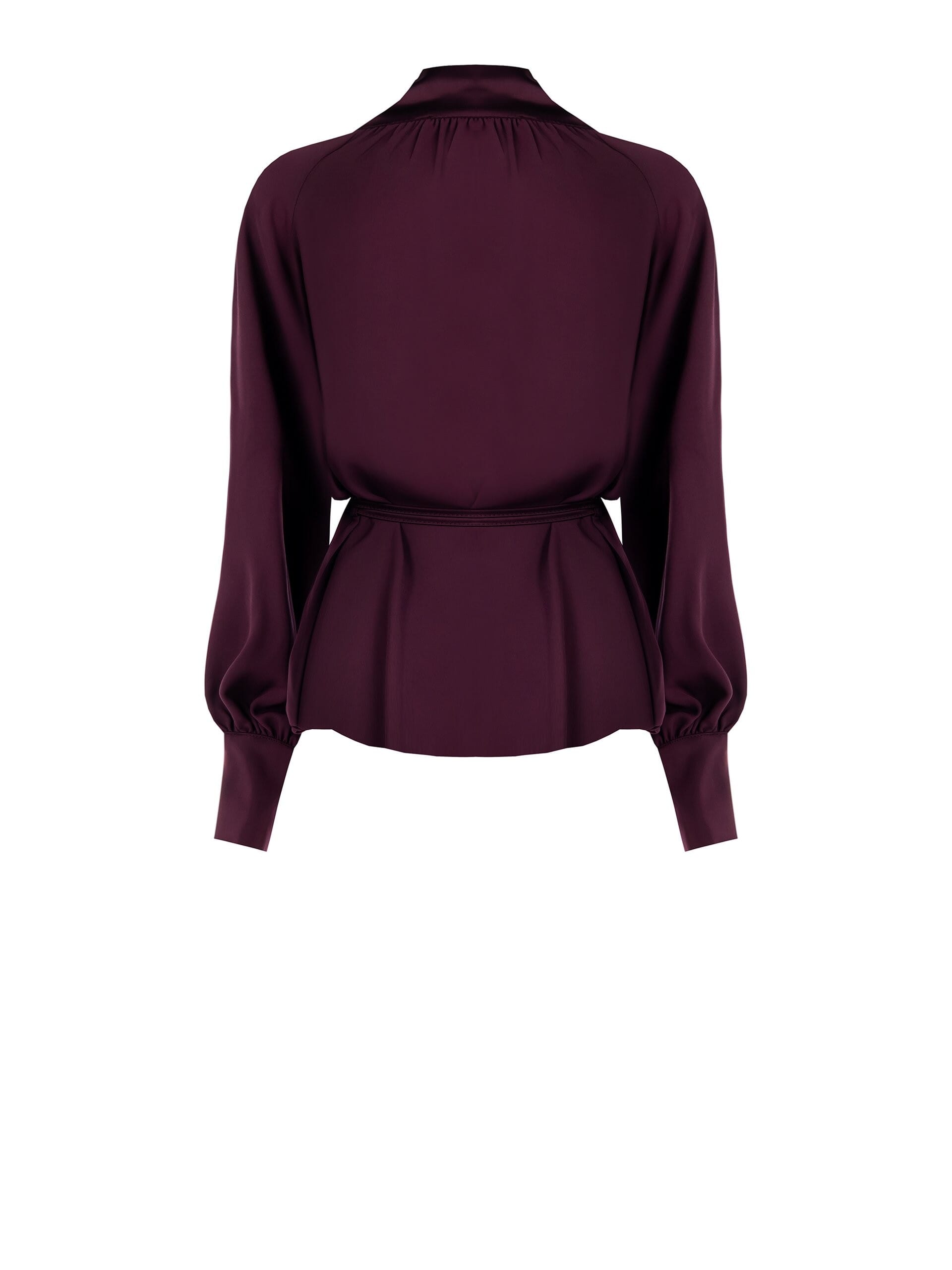 Chemisier ballon en satin avec ceinture cintrée Rinascimento