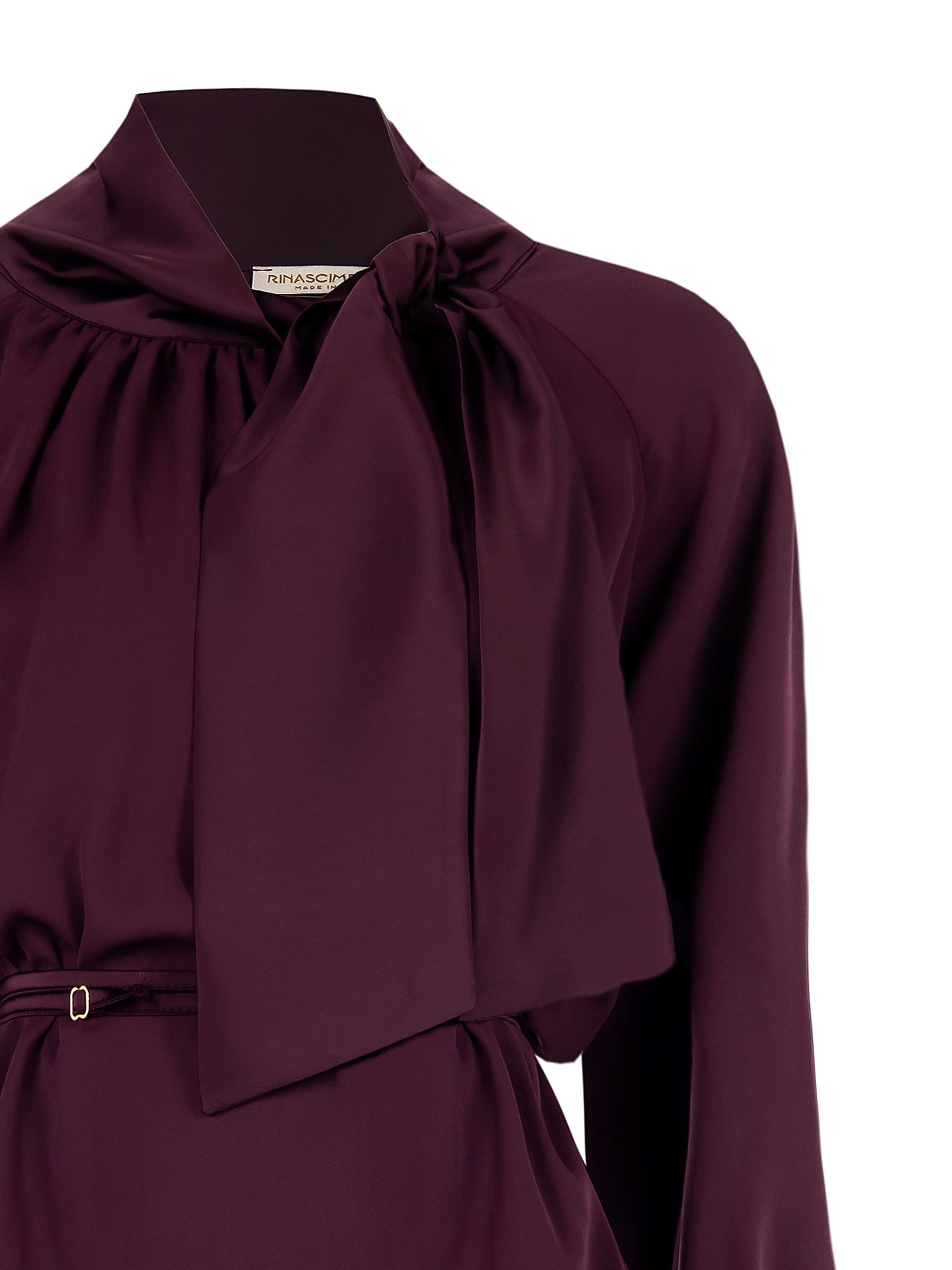 Chemisier ballon en satin avec ceinture cintrée Rinascimento