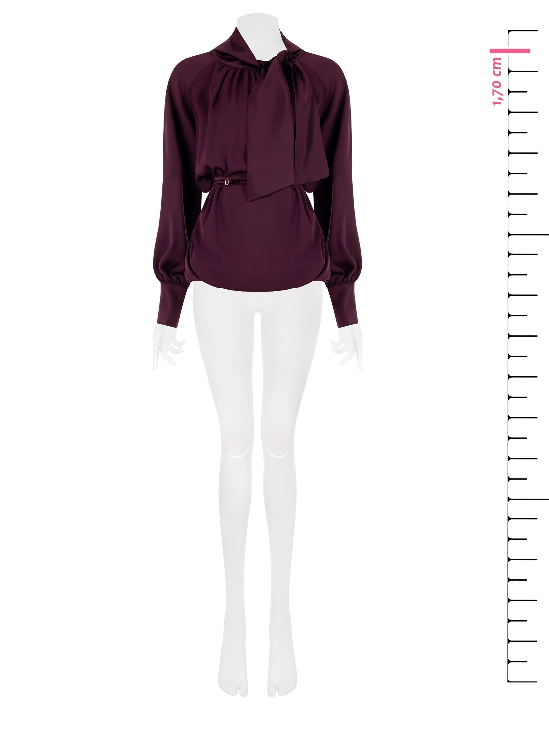 Chemisier ballon en satin avec ceinture cintrée Rinascimento