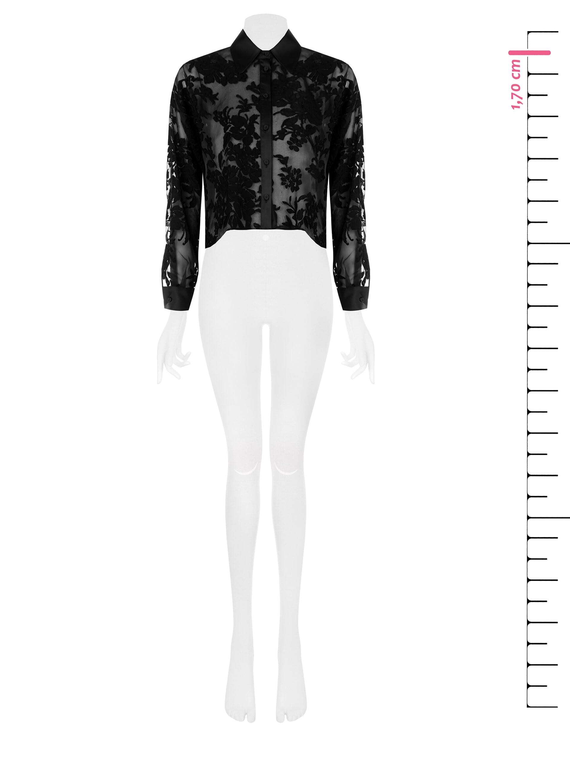 Camicia Ampia Asimmetrica In Jacquard Floccato Con Polsini E Colletto In Raso Rinascimento