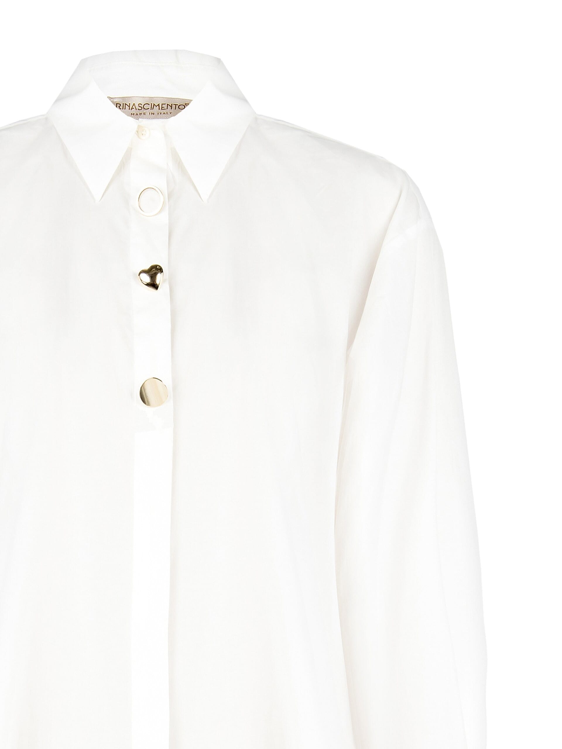 Camicia Over In Cotone Con Bottoni A Scomparsa E 3 Bottoni Decor Rinascimento