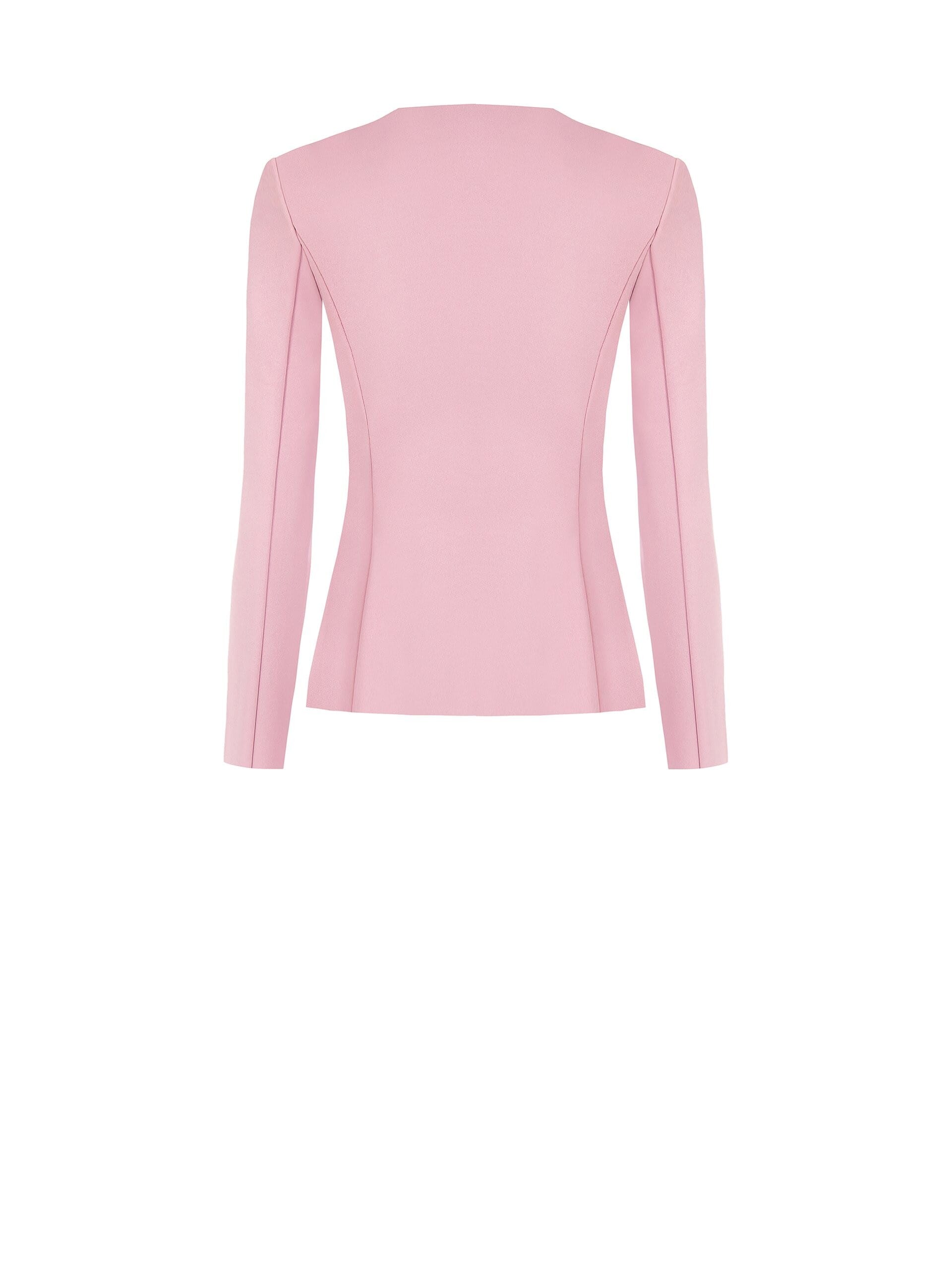 Crepe Scuba Blazer Jacket With Beads And Rhinestones Rinascimento