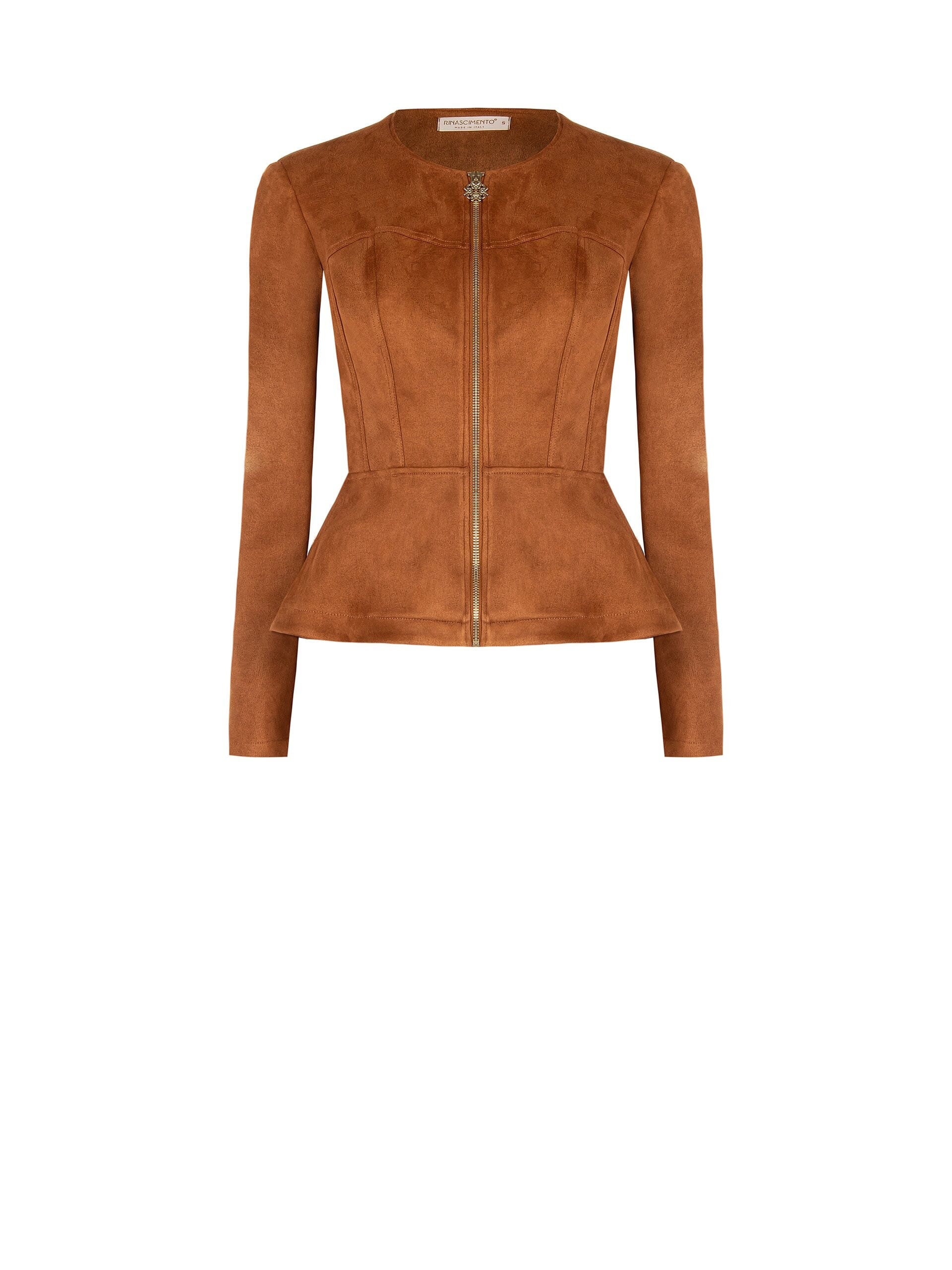 Giubbotto Sfiancato In Similpelle Scamosciata Con Spalline Rinascimento