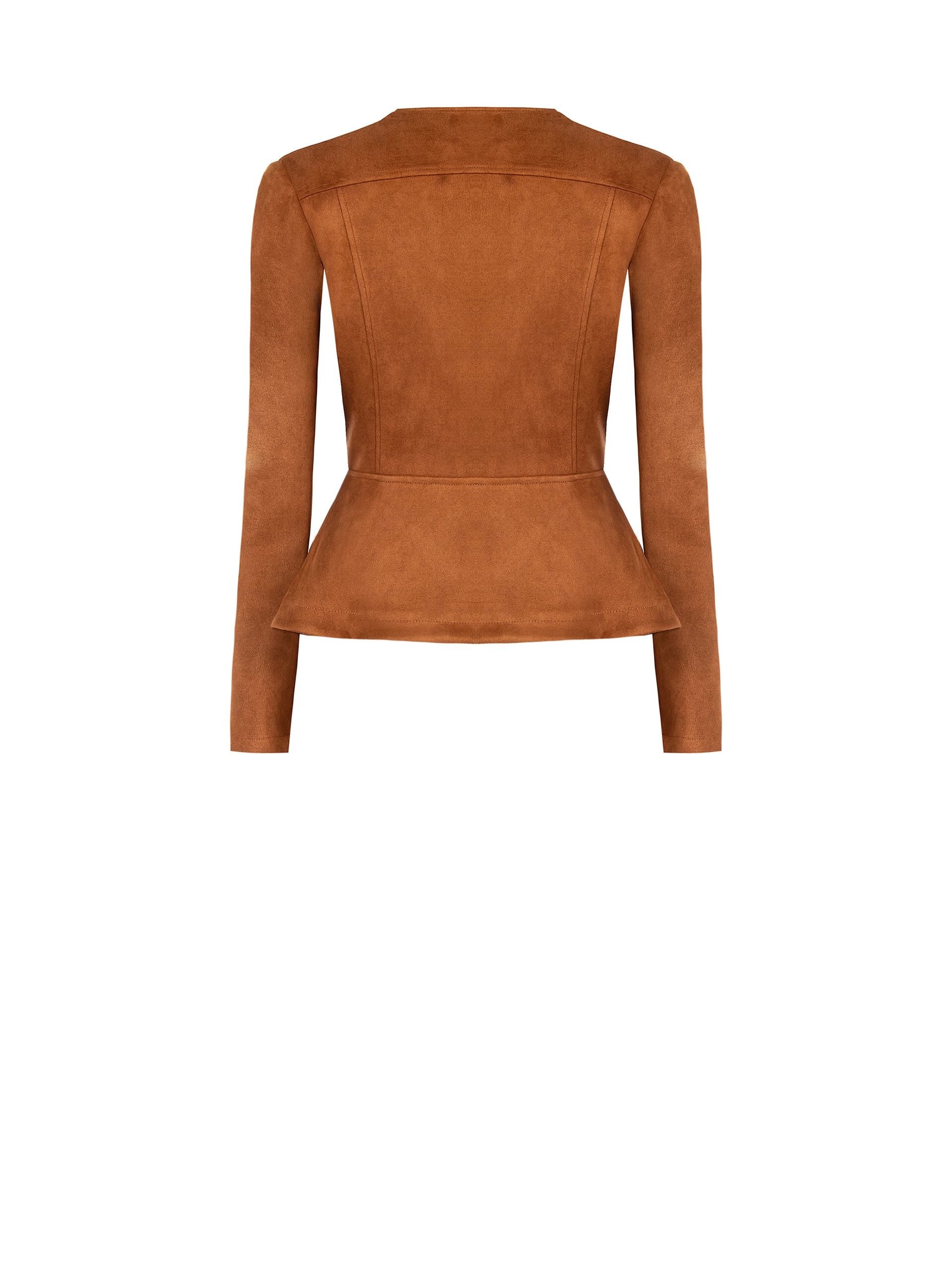 Giubbotto Sfiancato In Similpelle Scamosciata Con Spalline Rinascimento