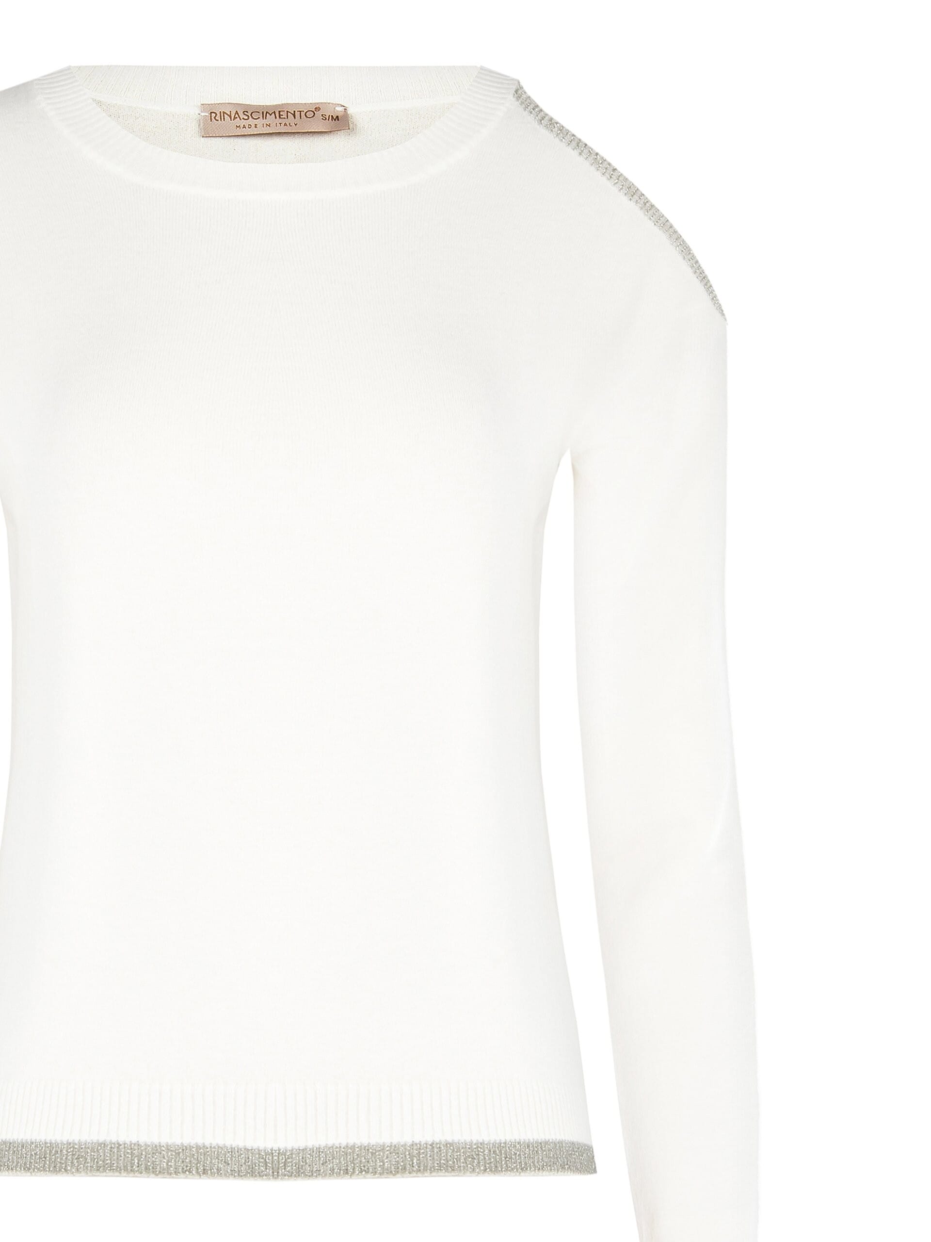 Maglia Girocollo Con Cut - Out Sulla Spalla E Inserto In Lurex Rinascimento