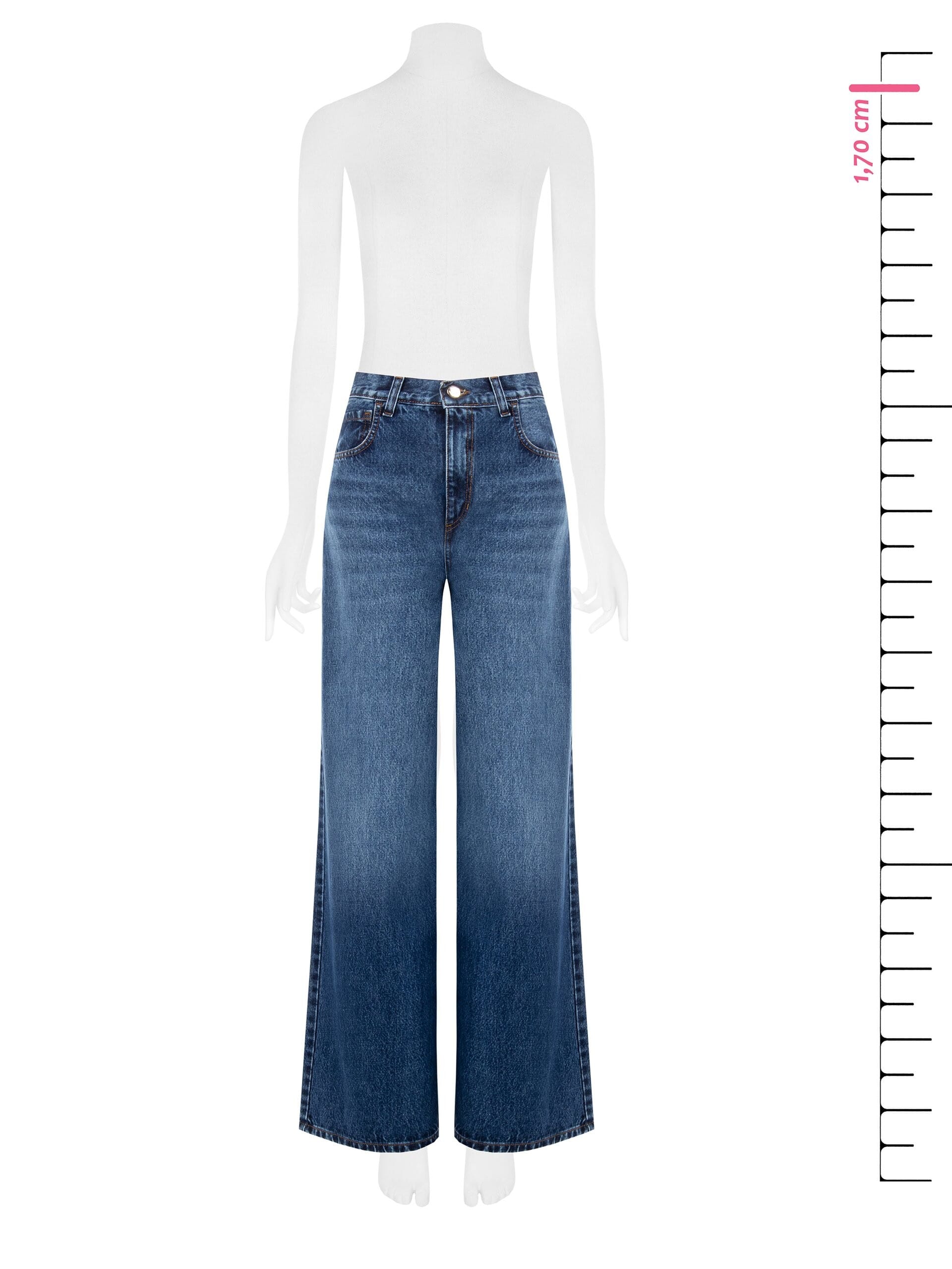 Jeans Wide Leg Con Targhetta R Nella Tasca Dietro Rinascimento