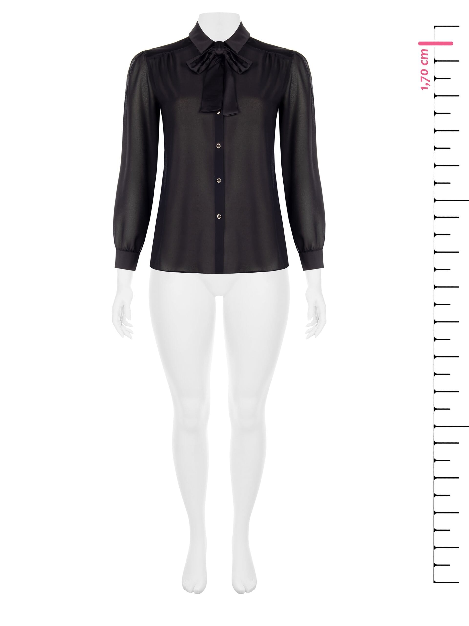 Chemise large en Georgette Curvy avec nœud et col en satin Rinascimento Curvy