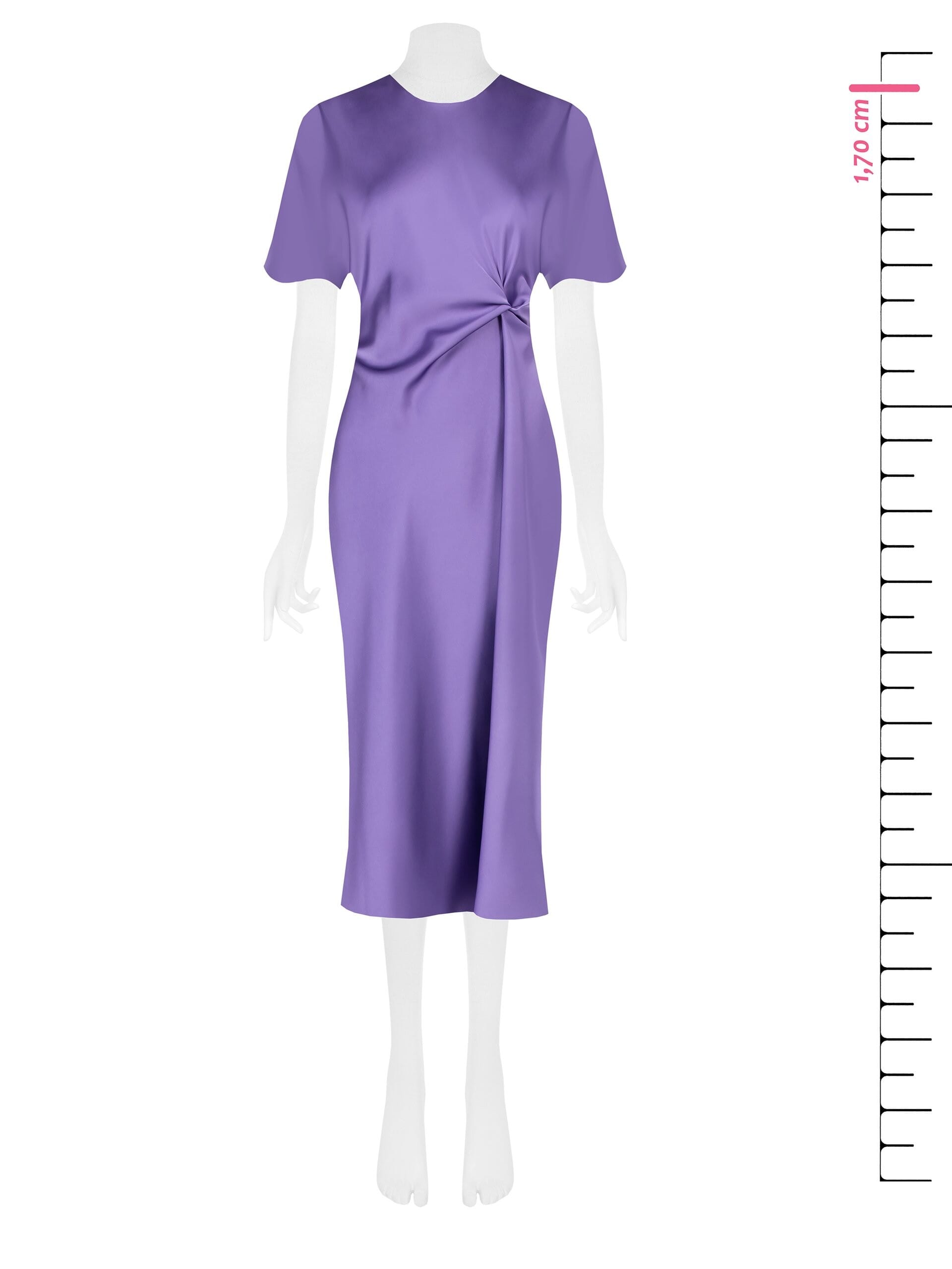 Abito Lungo In Raso Arricciato Su Un Fianco Rinascimento