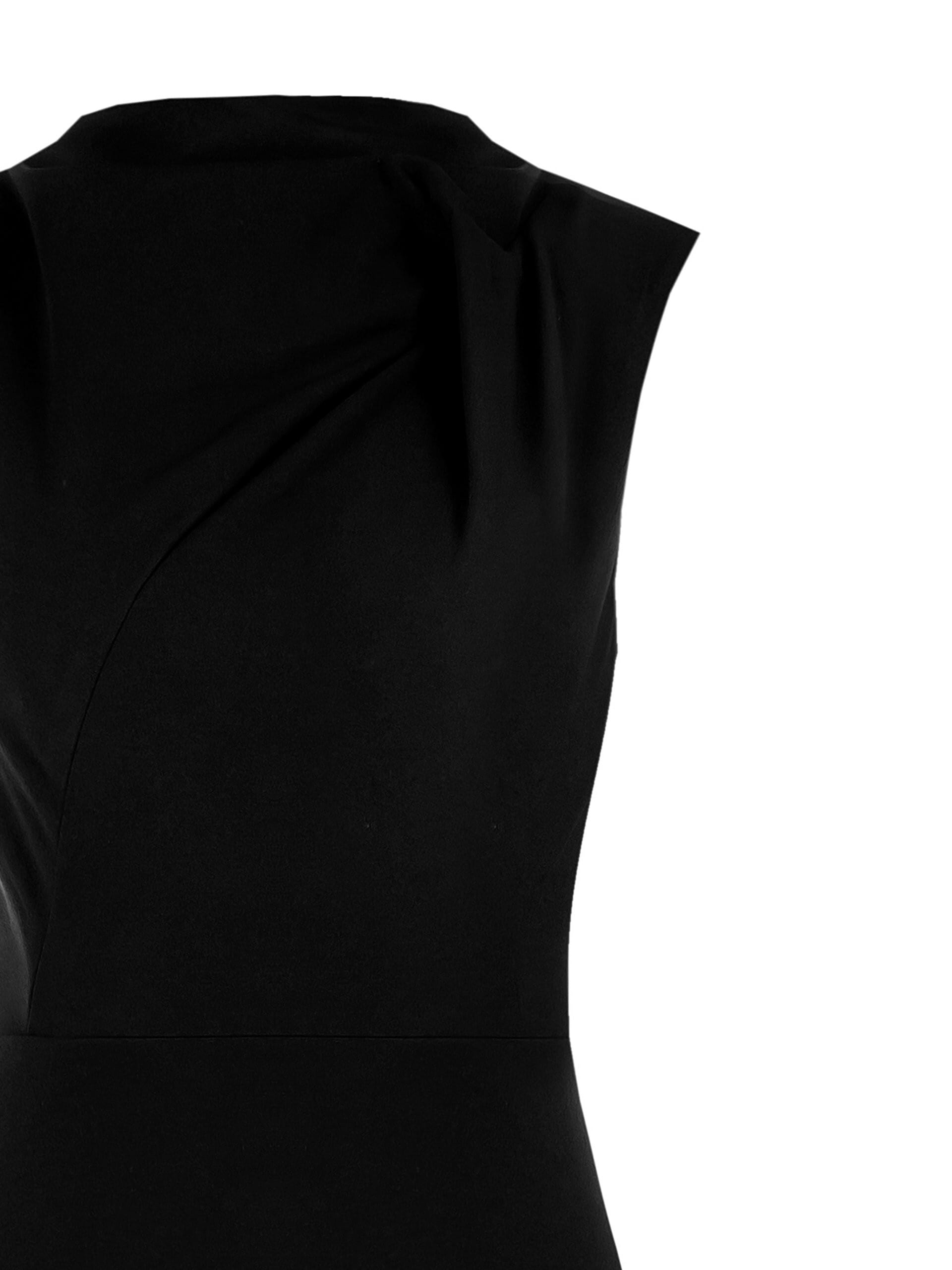 Abito Lungo A Ruota In Scuba Crepe Con Collo Drappeggiato Rinascimento