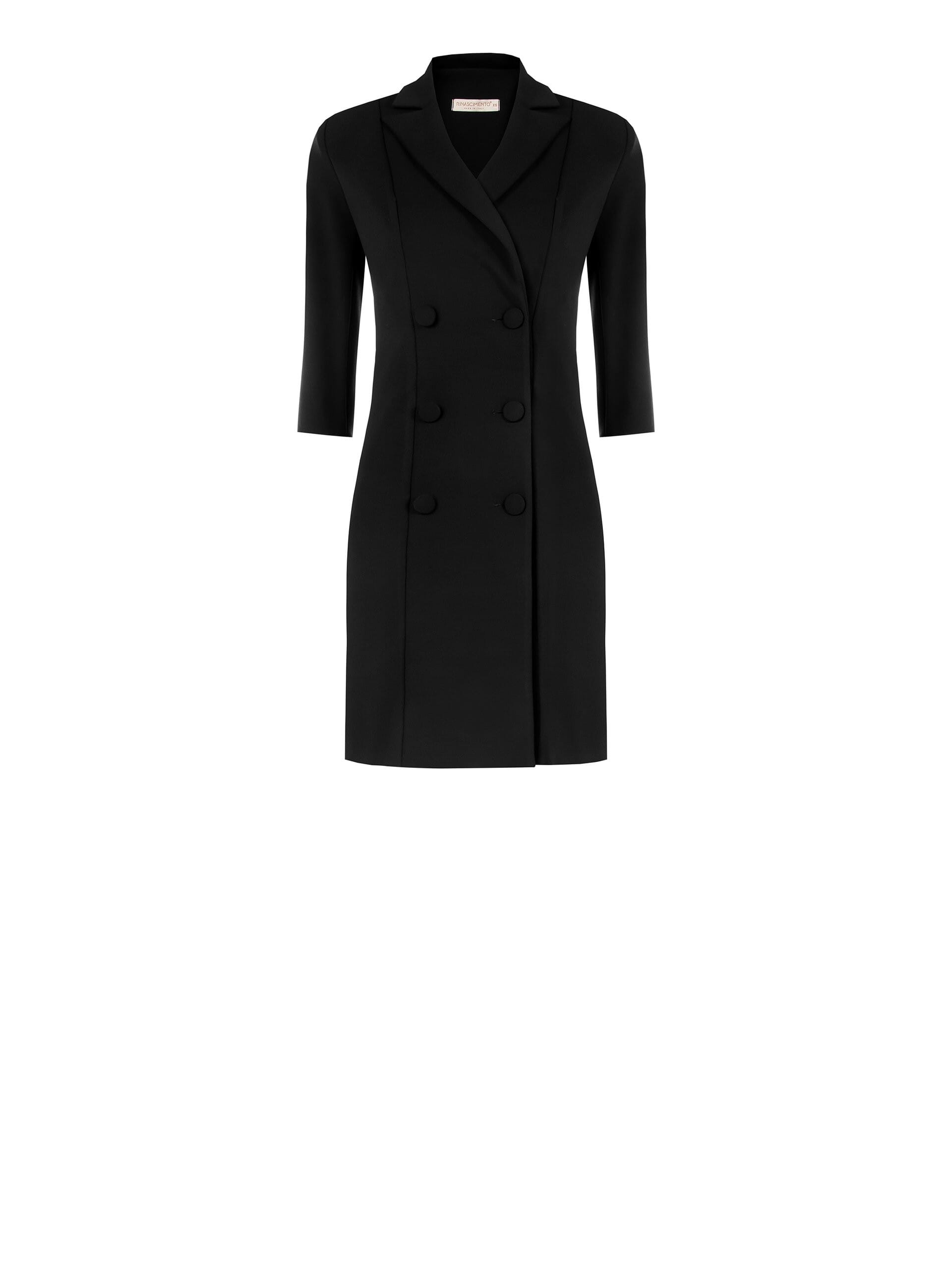 Abito A Tubino In Scuba Crepe Con Bottoni Coordinati E Maniche A 3/4 Rinascimento