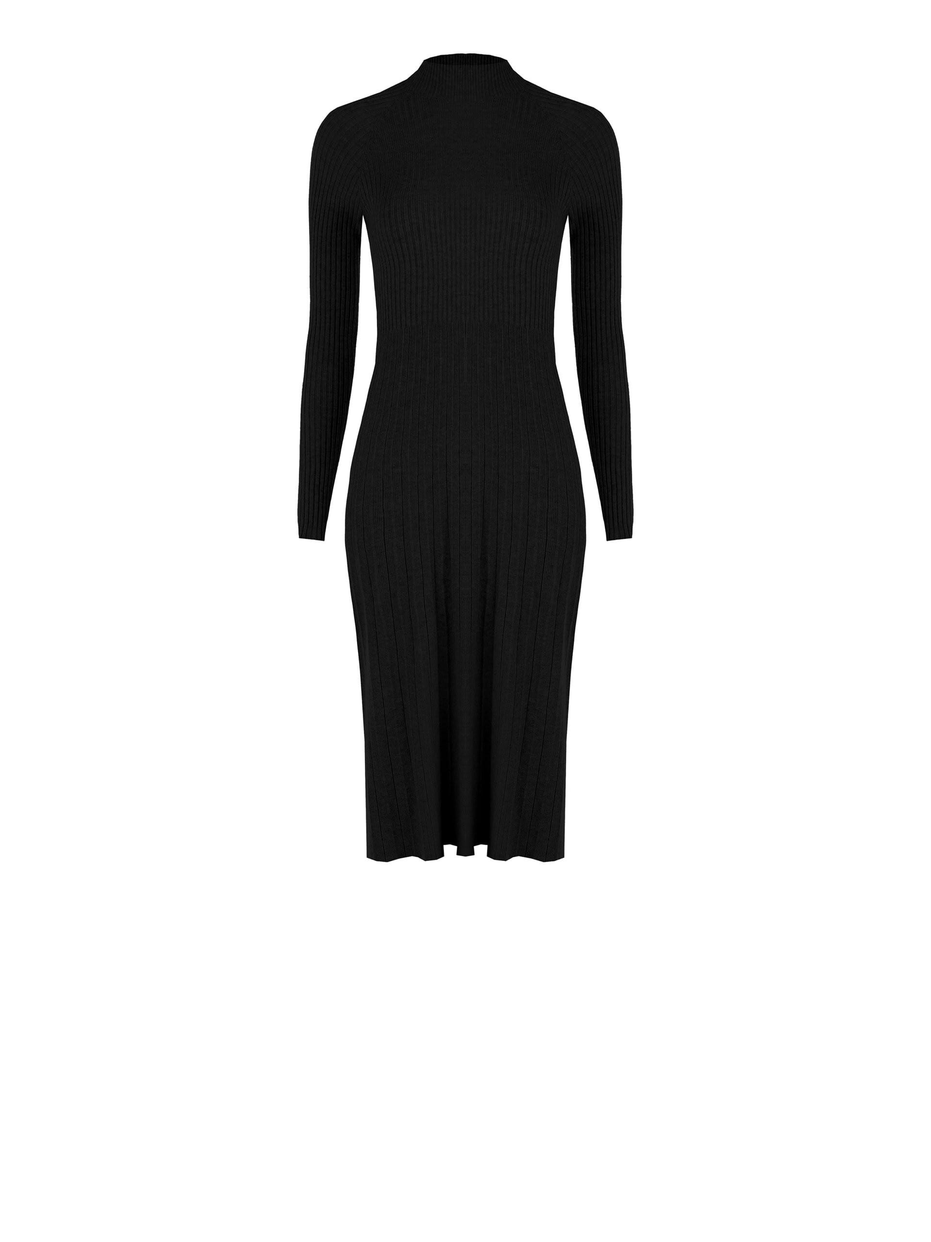 Abito Lungo Dolcevita In Maglia A Coste Rinascimento