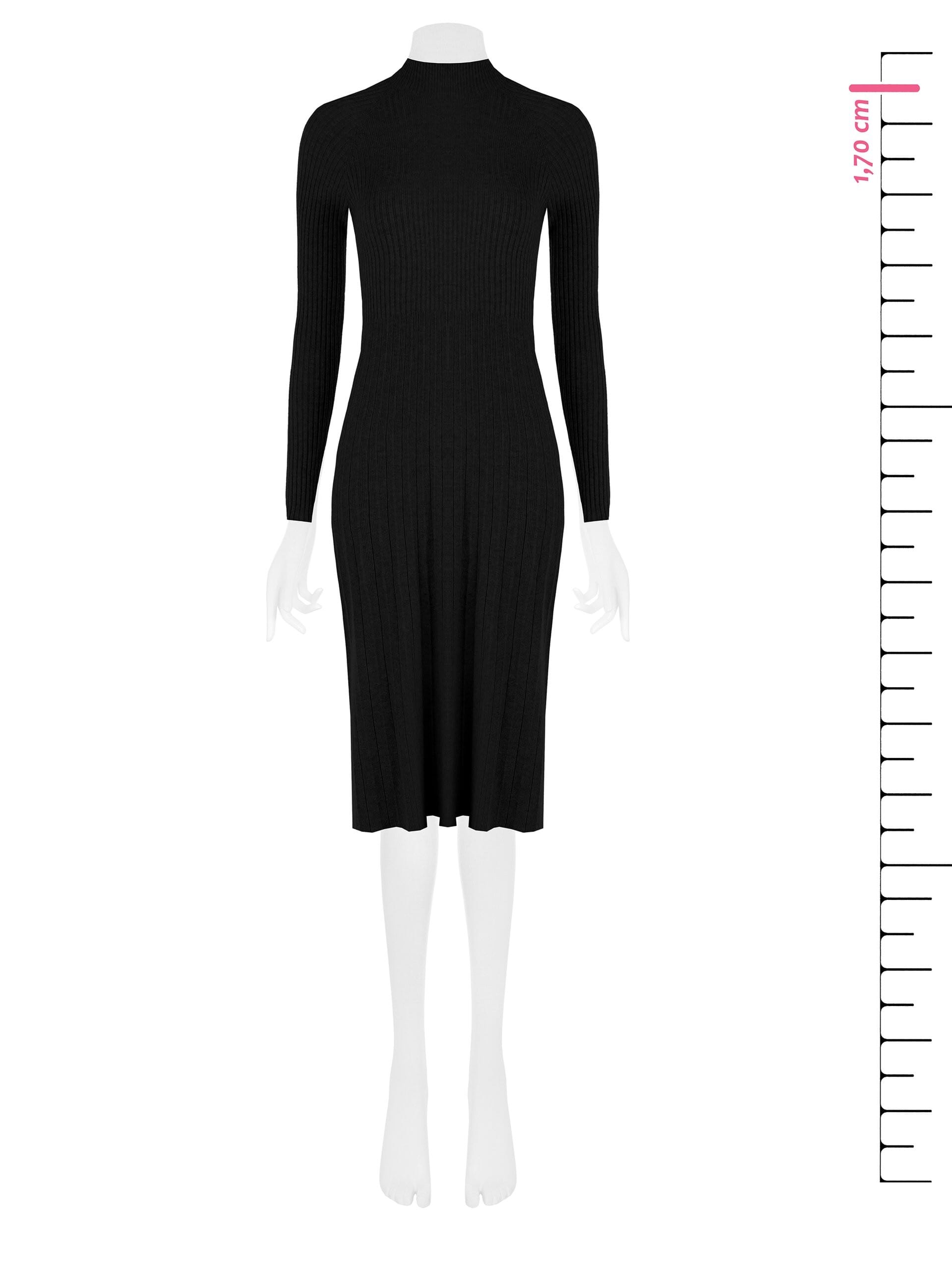 Abito Lungo Dolcevita In Maglia A Coste Rinascimento