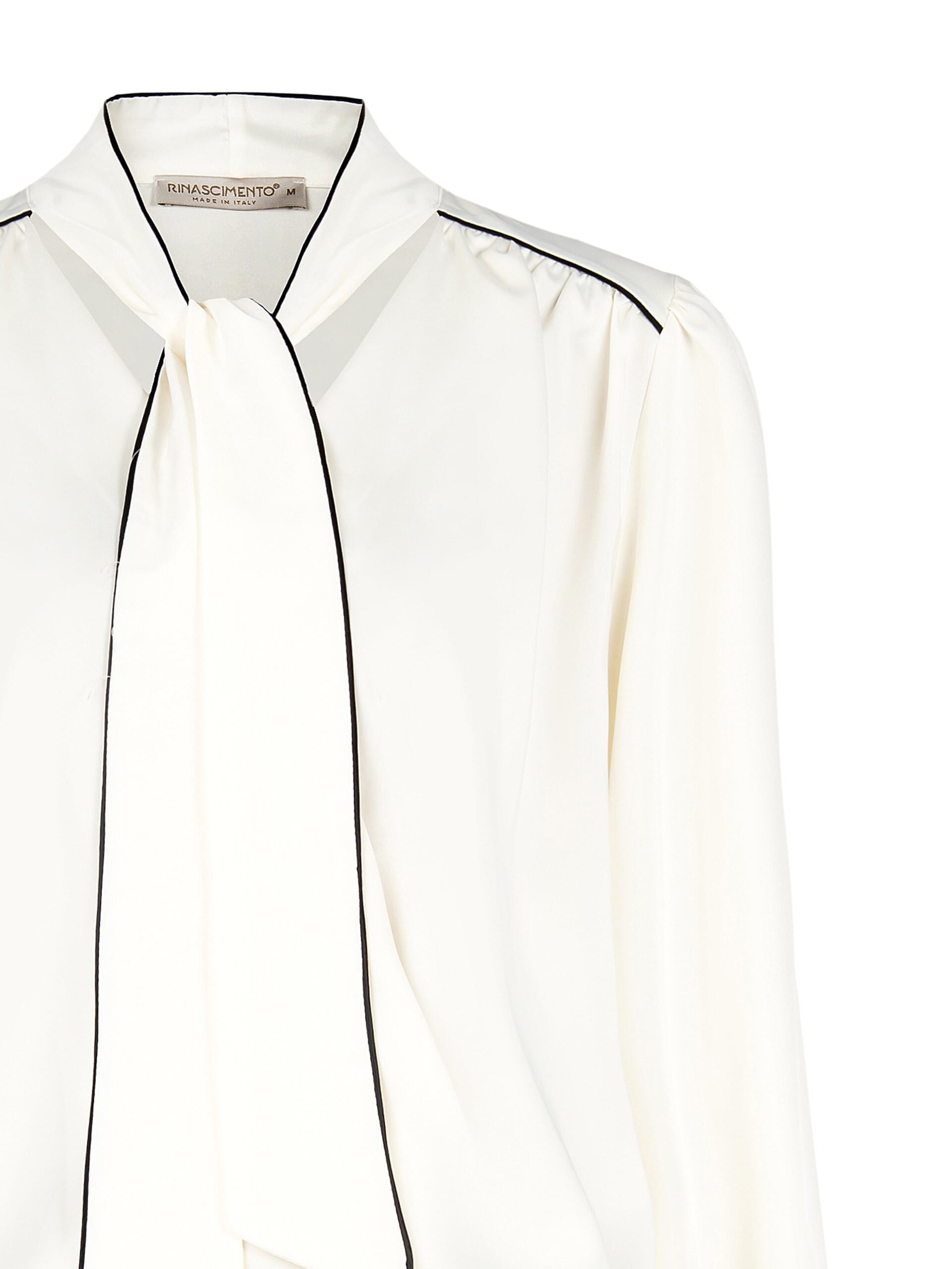 Chemisier ballon en satin large avec lien Rinascimento