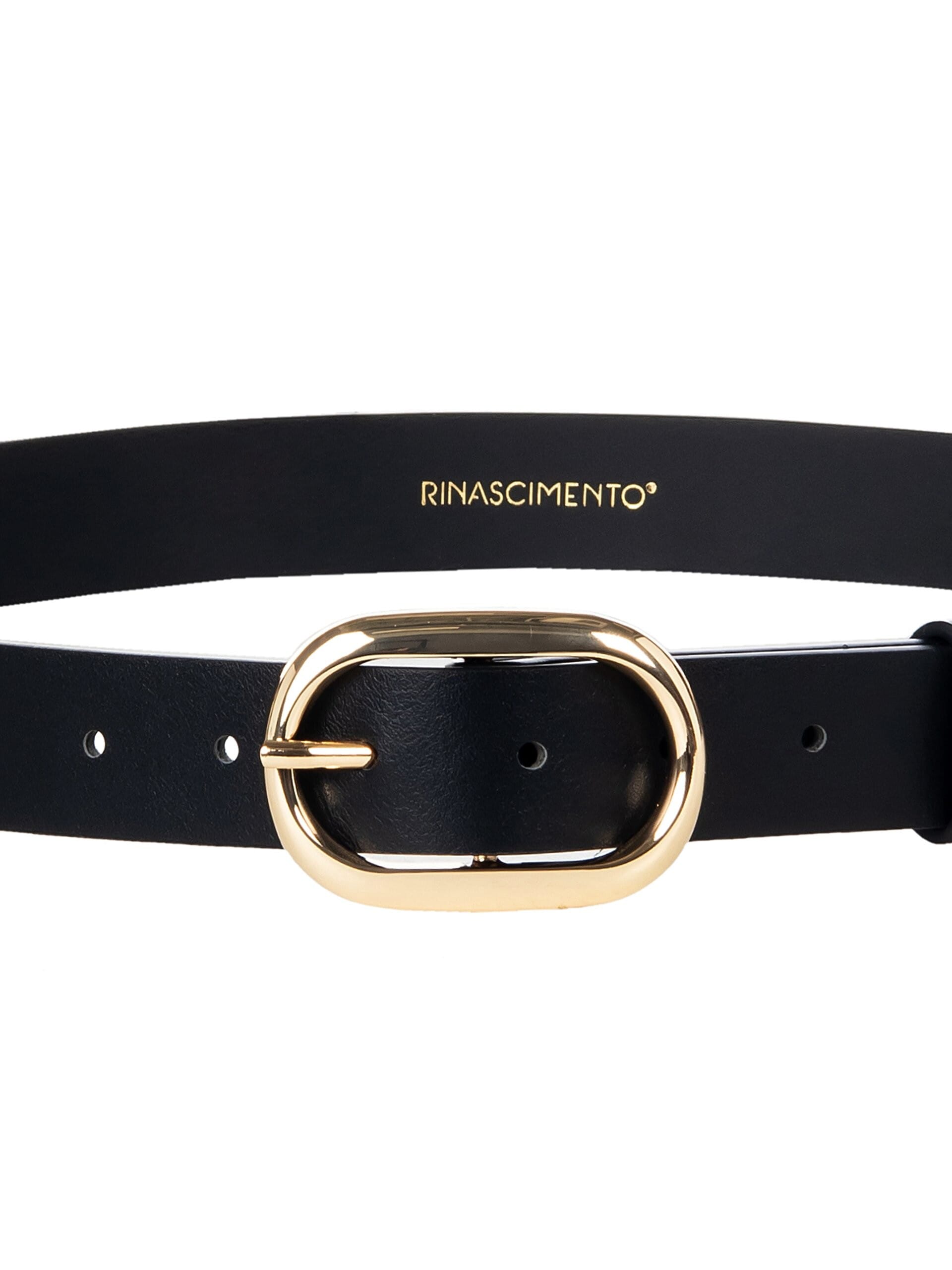 Cintura Sottile In Similpelle Con Logo RR Rinascimento