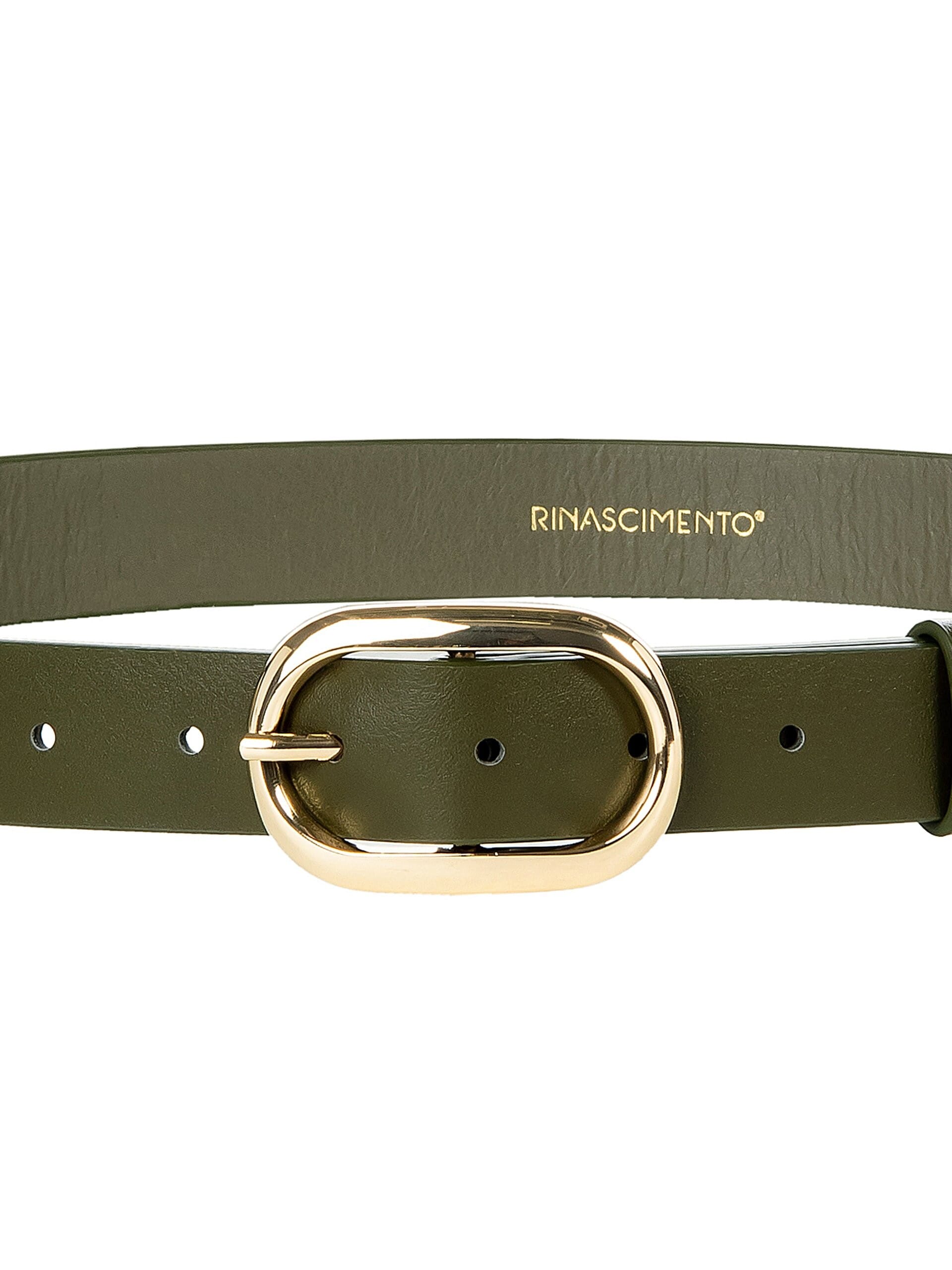 Cintura Sottile In Similpelle Con Logo RR Rinascimento