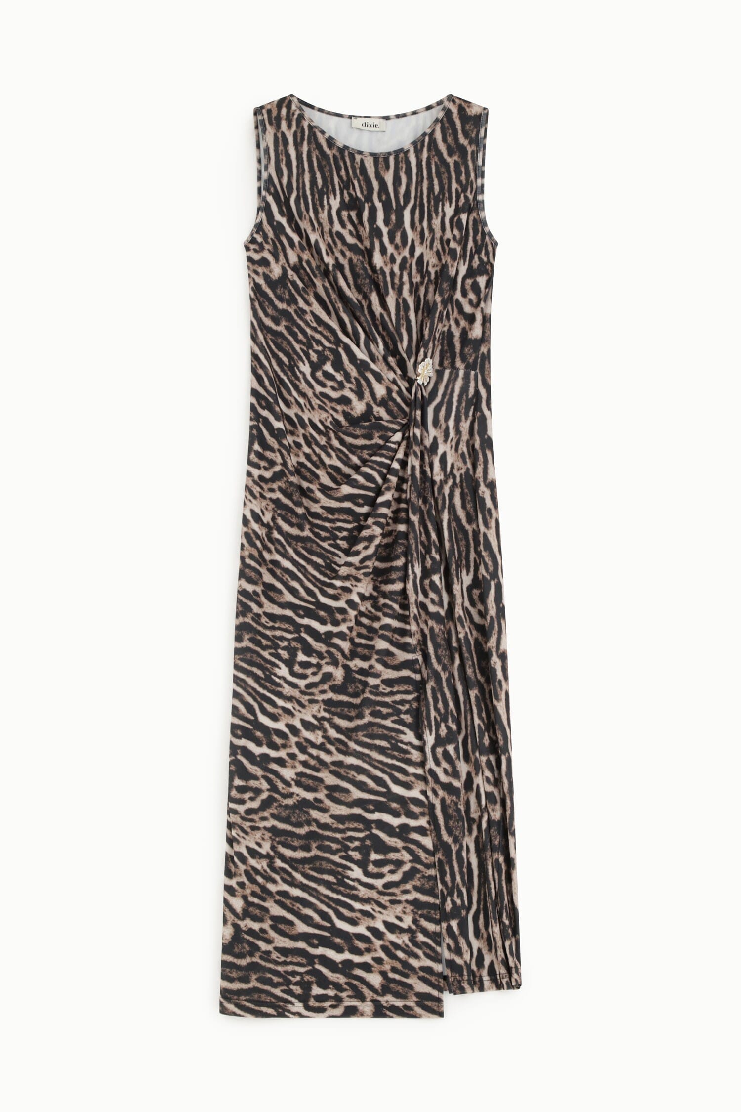 Abito Midi Smanicato Con Arricciatura Laterale Dixie