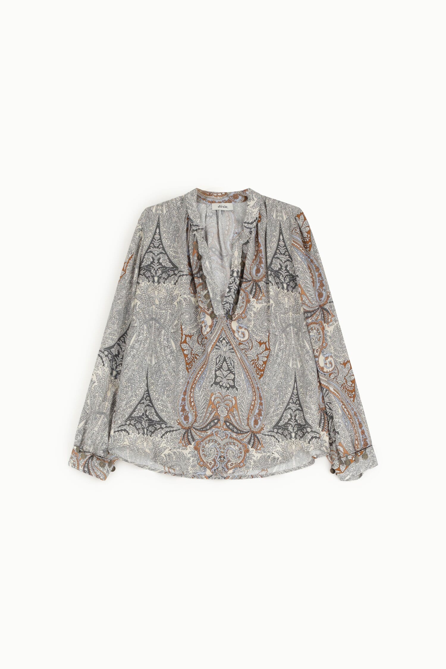 Shirt Con Stampa Paisley E Scollo Arricciato Dixie