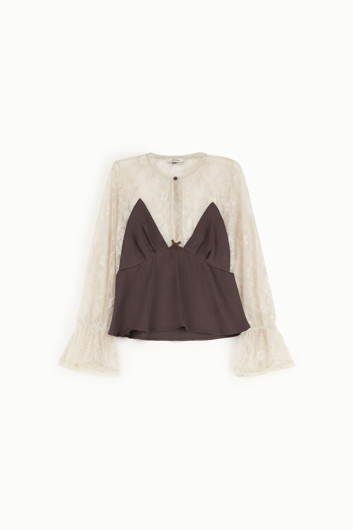 Chemise avec manches en dentelle et empiècement contrasté Dixie