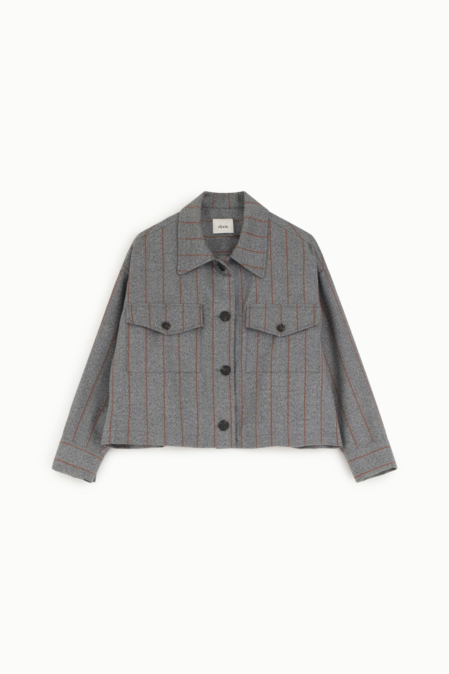 Blazer Corto A Righe Con Tasche Frontali Dixie