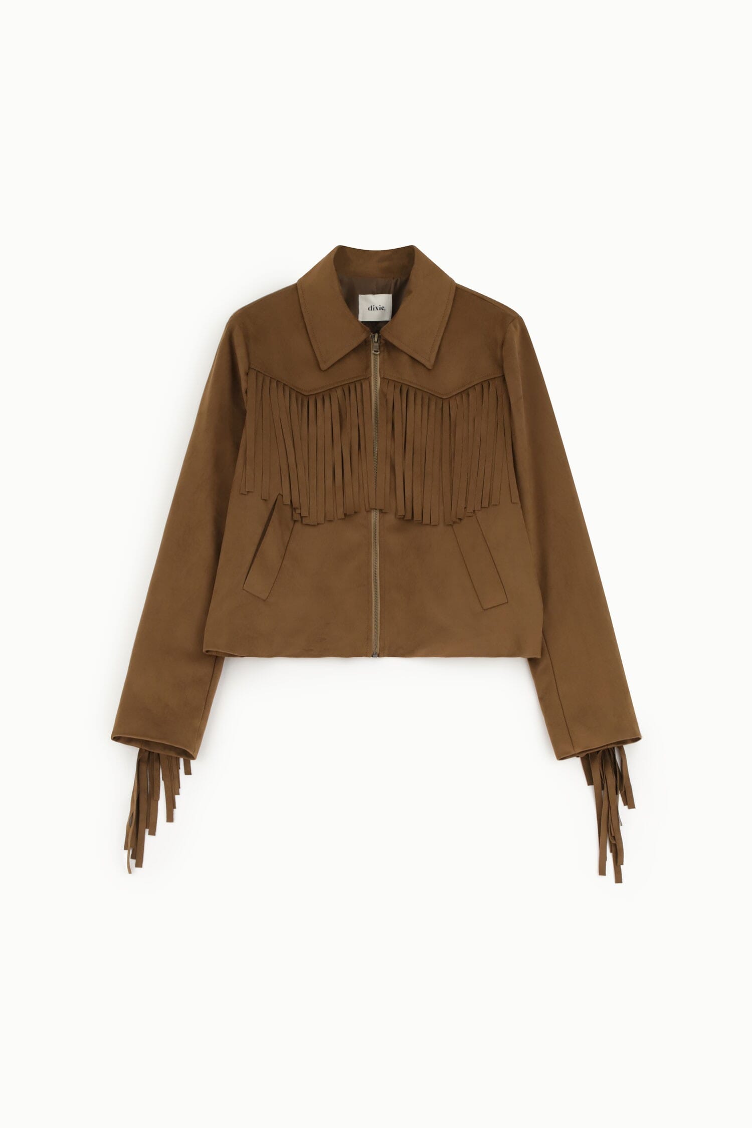 Blazer Corto Con Frange E Zip Frontale Dixie