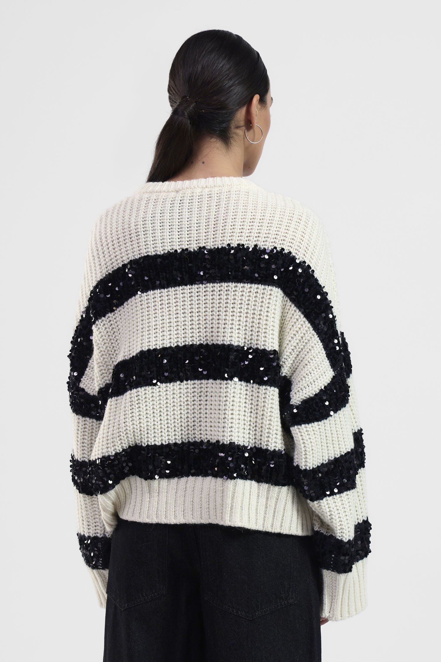 Maglione A Righe Con Paillettes Brillanti Dixie