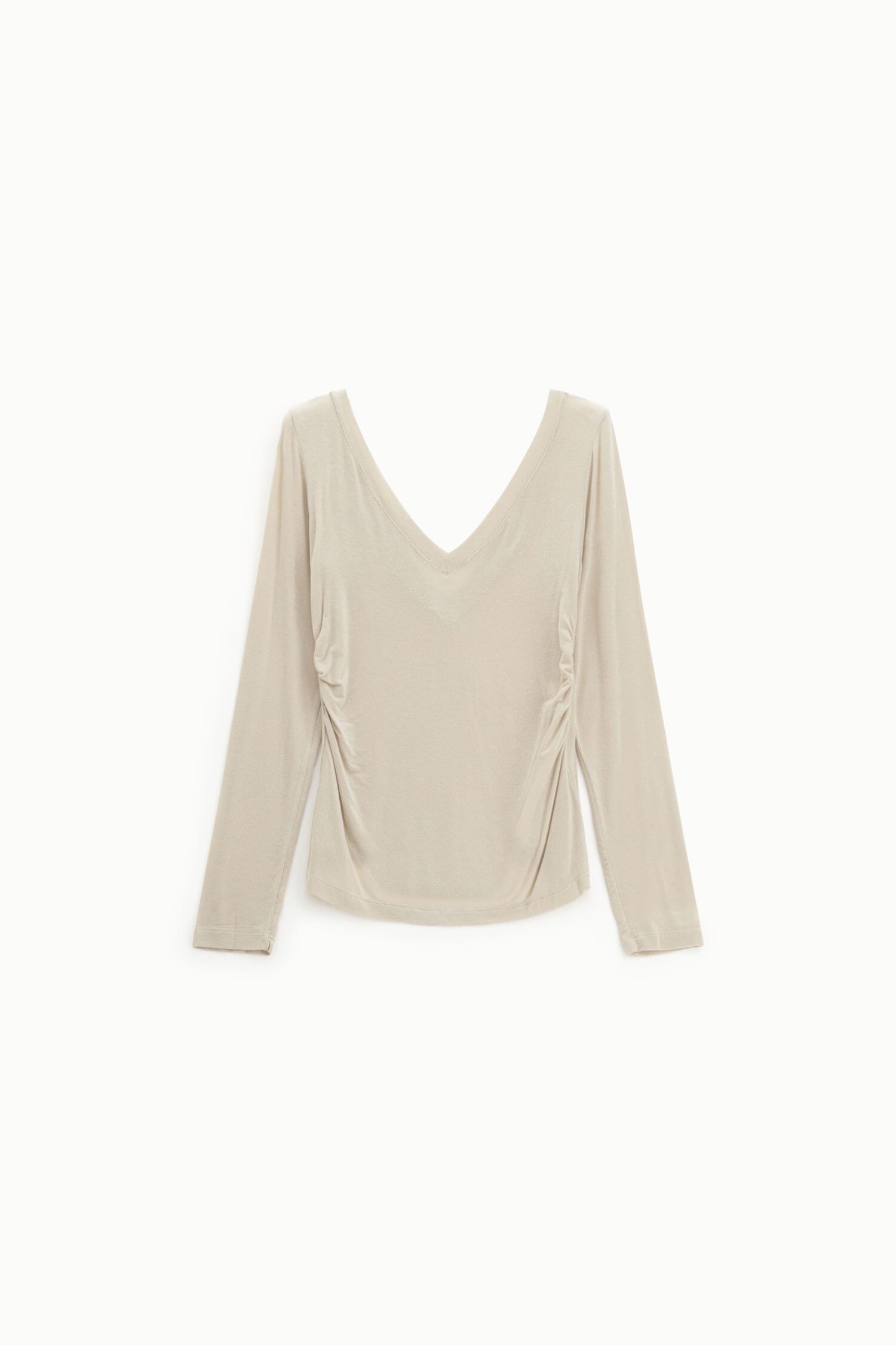 T-Shirt à manches longues, col profond et boucles de Dixie