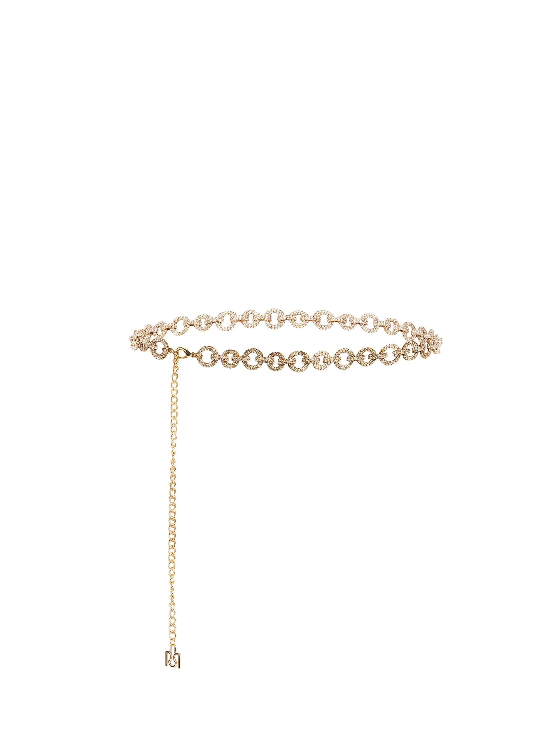 Cintura Catena Regolabile Ad Anelli Ricoperti Di Strass Rinascimento