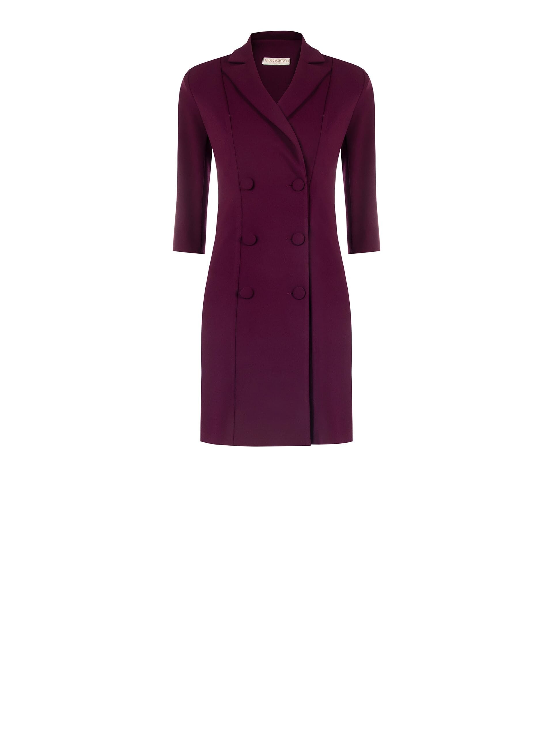 Abito A Tubino In Scuba Crepe Con Bottoni Coordinati E Maniche A 3/4 Rinascimento