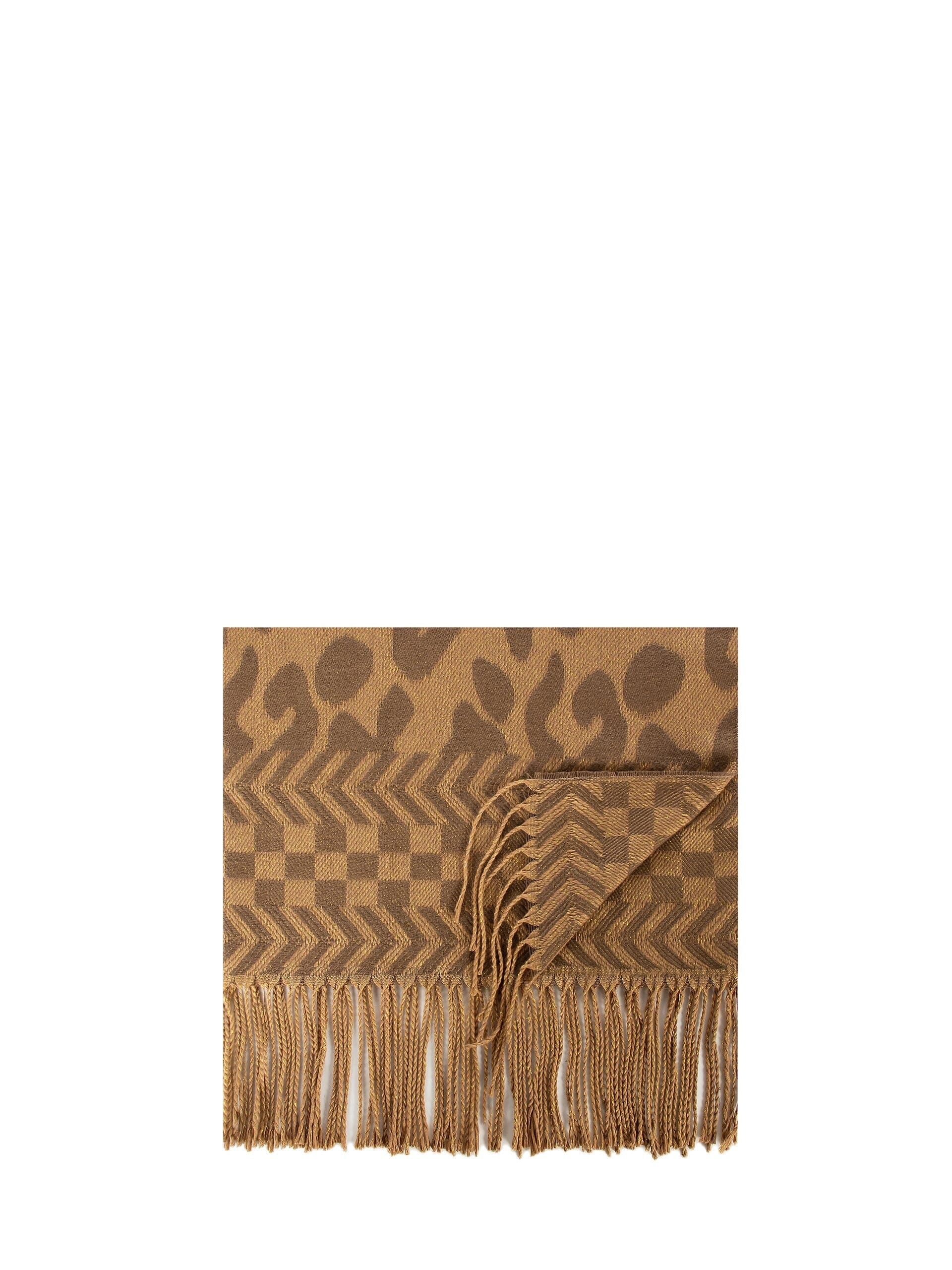 Sciarpa Leggera Maculata Con Lurex E Frange Rinascimento