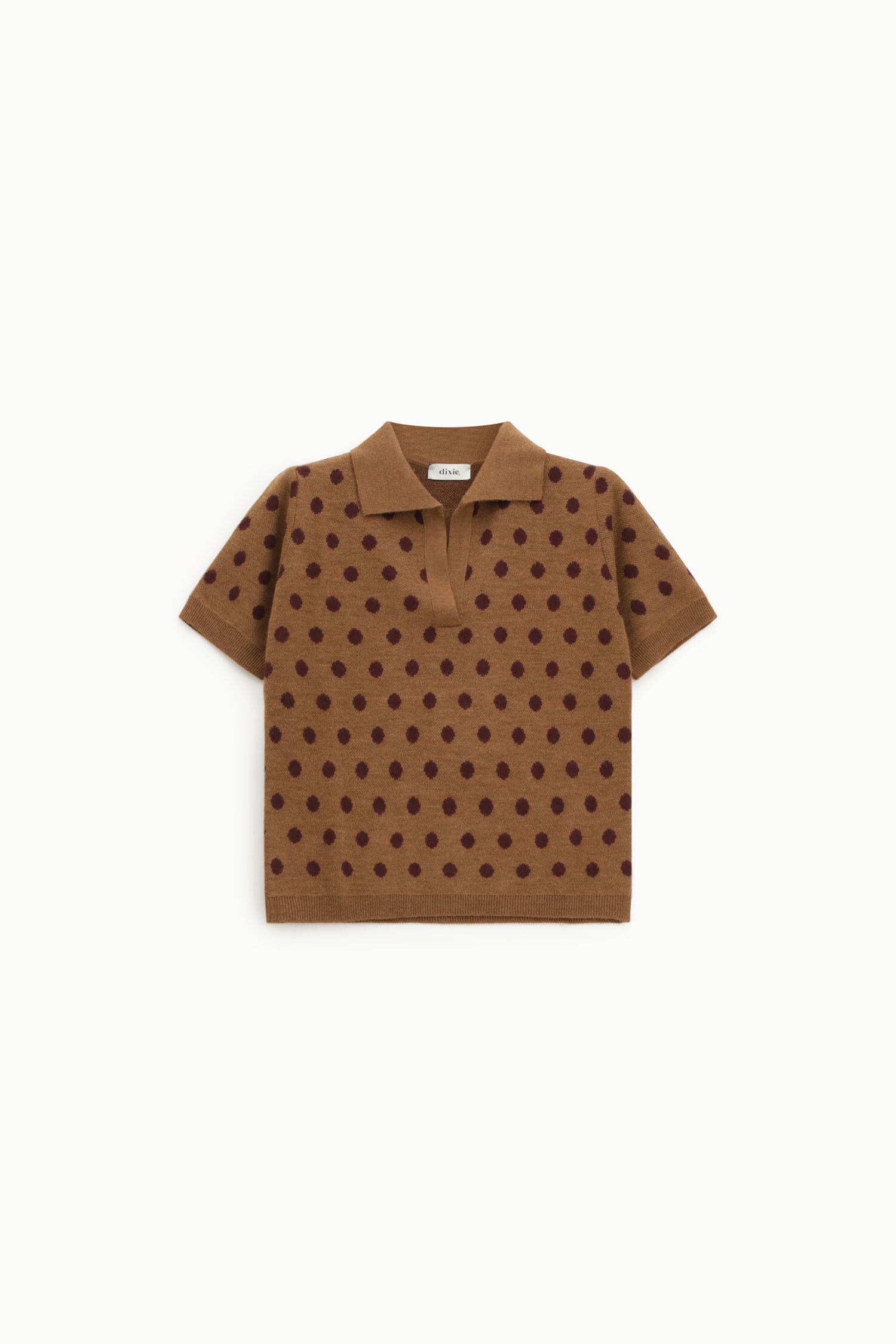 Short Polka Dot Sweater With Short Sleeves And Dixie Collar
