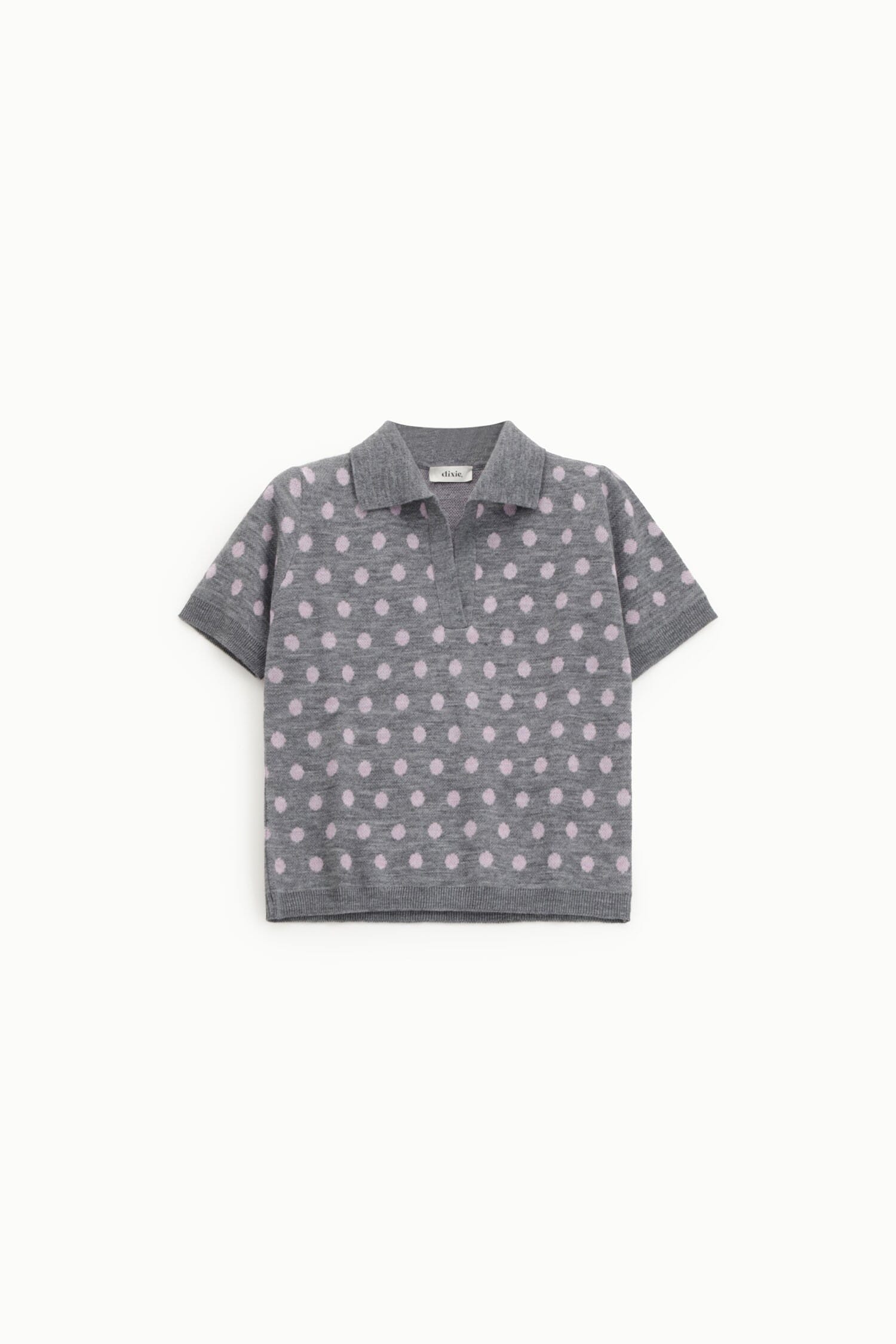 Short Polka Dot Sweater With Short Sleeves And Dixie Collar