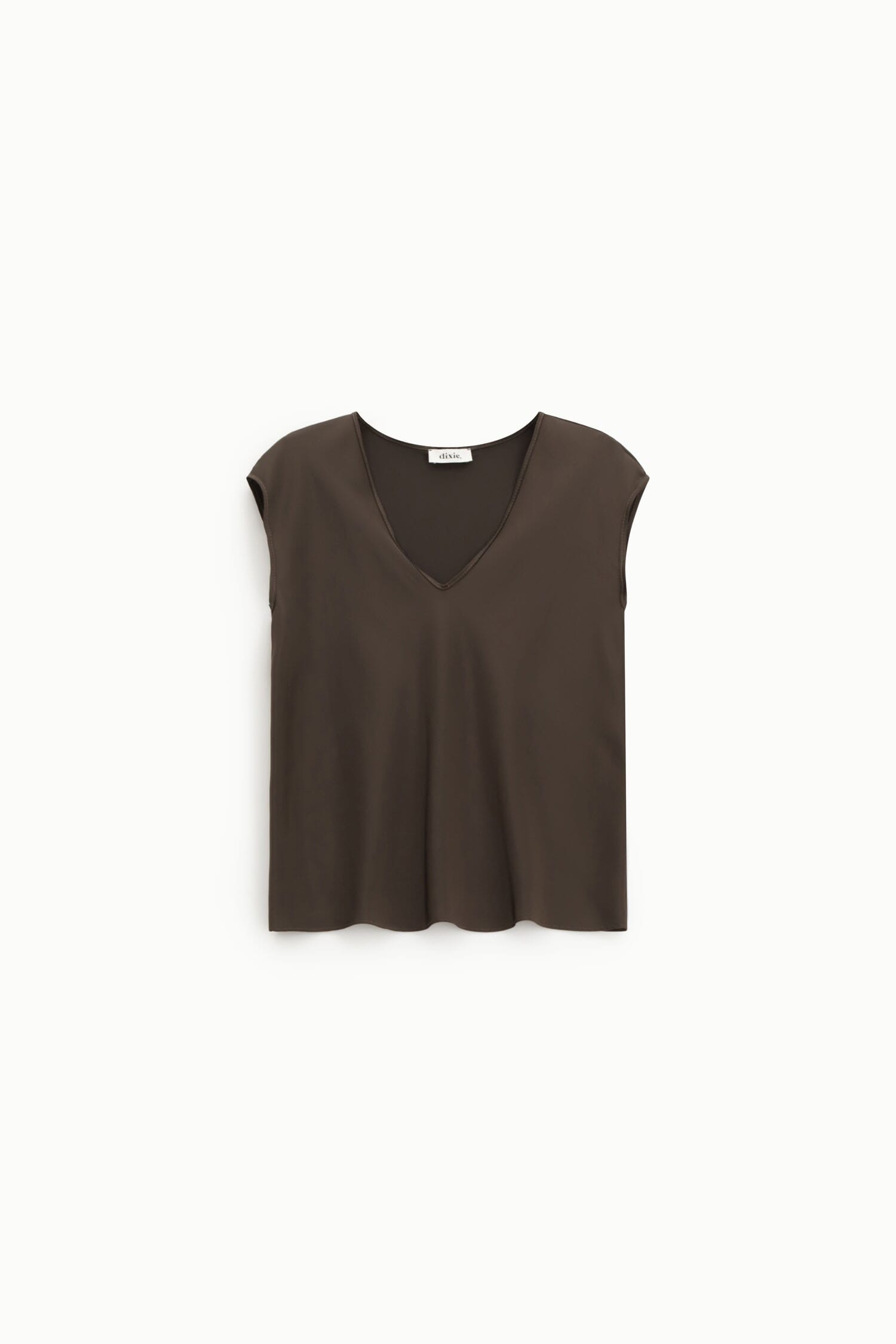 Top Scollo V Modello Fluido Senza Maniche Dixie