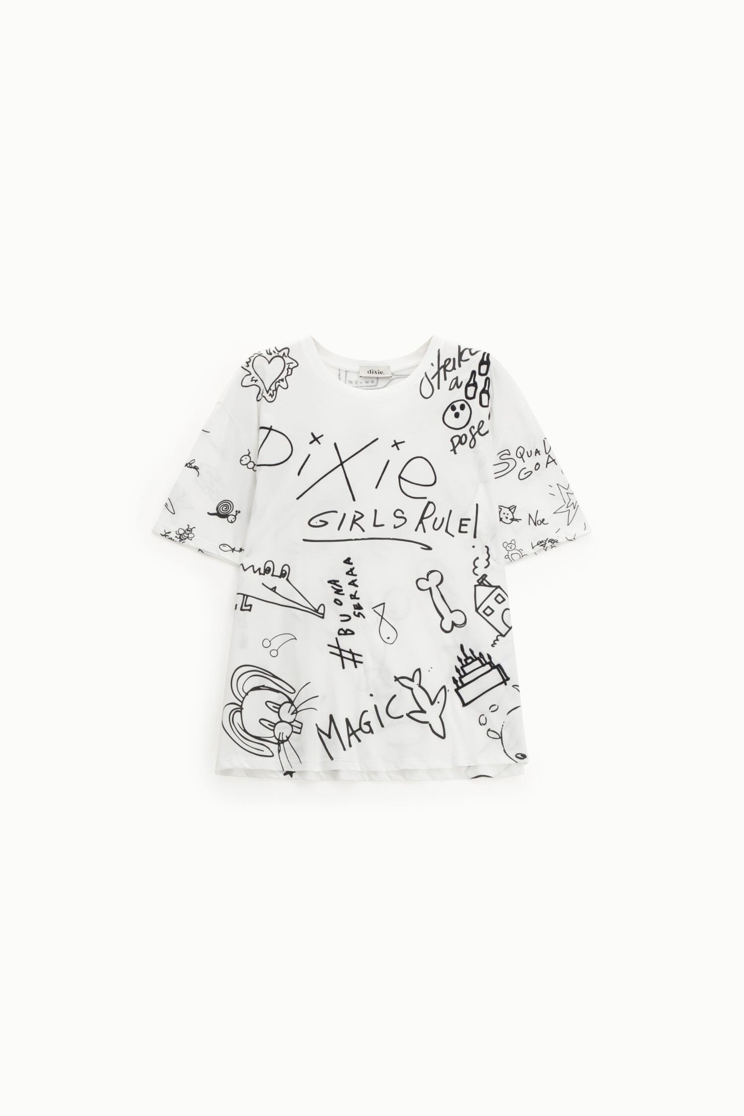 T-Shirt Manica Corta Con Stampa Doodle Dixie