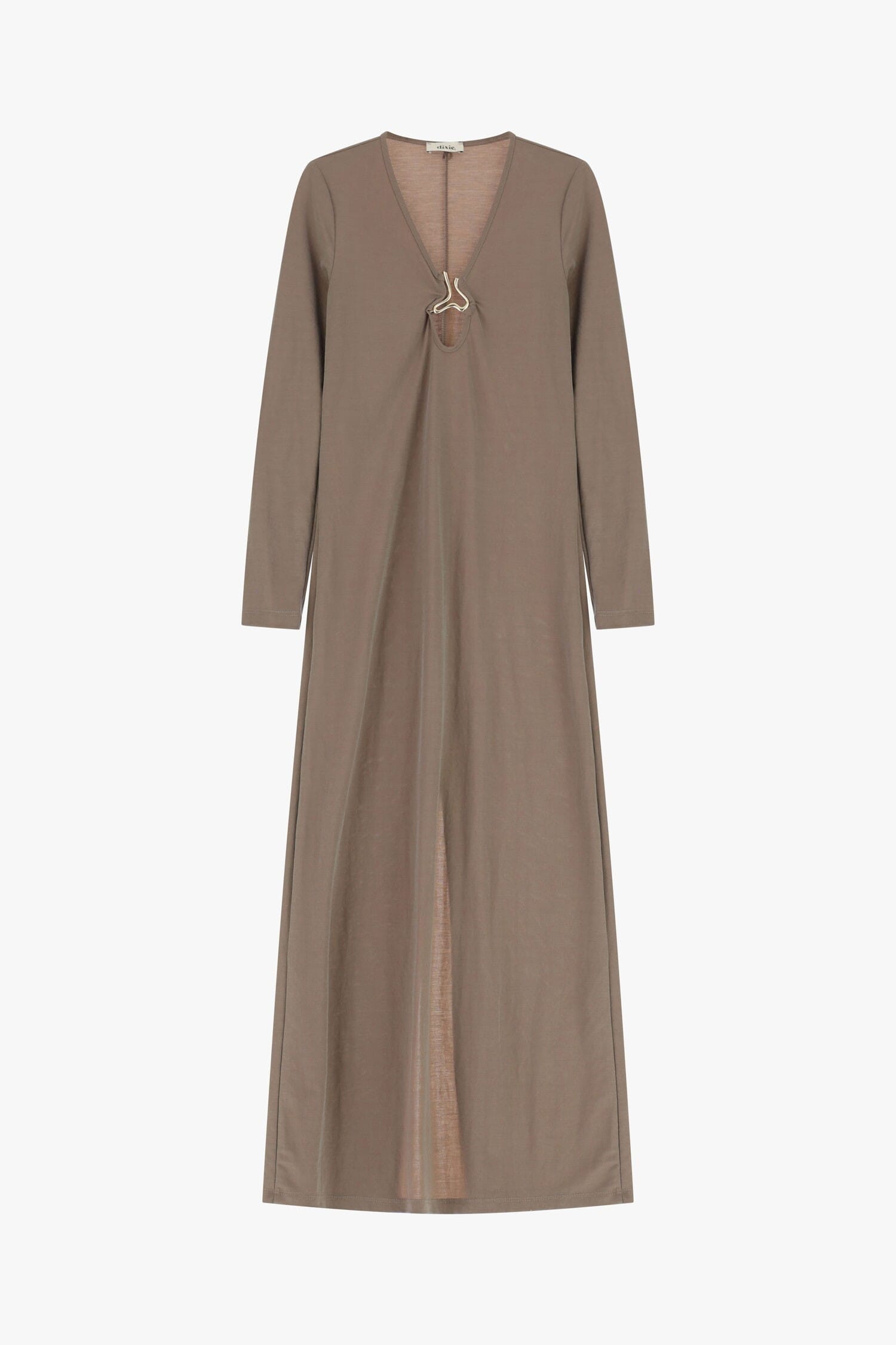 Long Dress With V-Neckline And Dixie Curled Detail