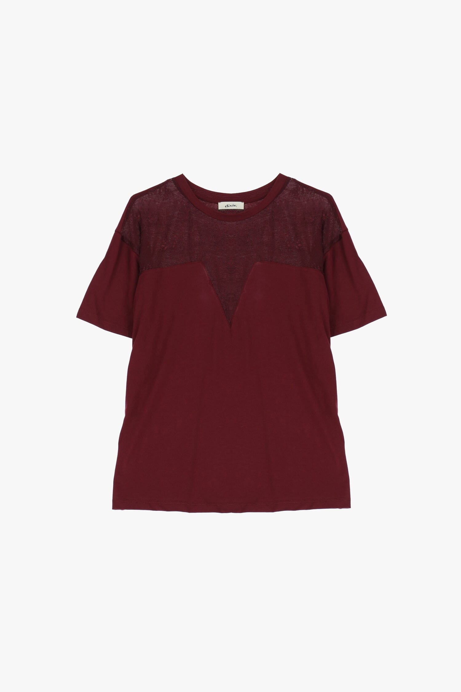 T-Shirt Maniche Corte Con Inserto Trasparente Dixie