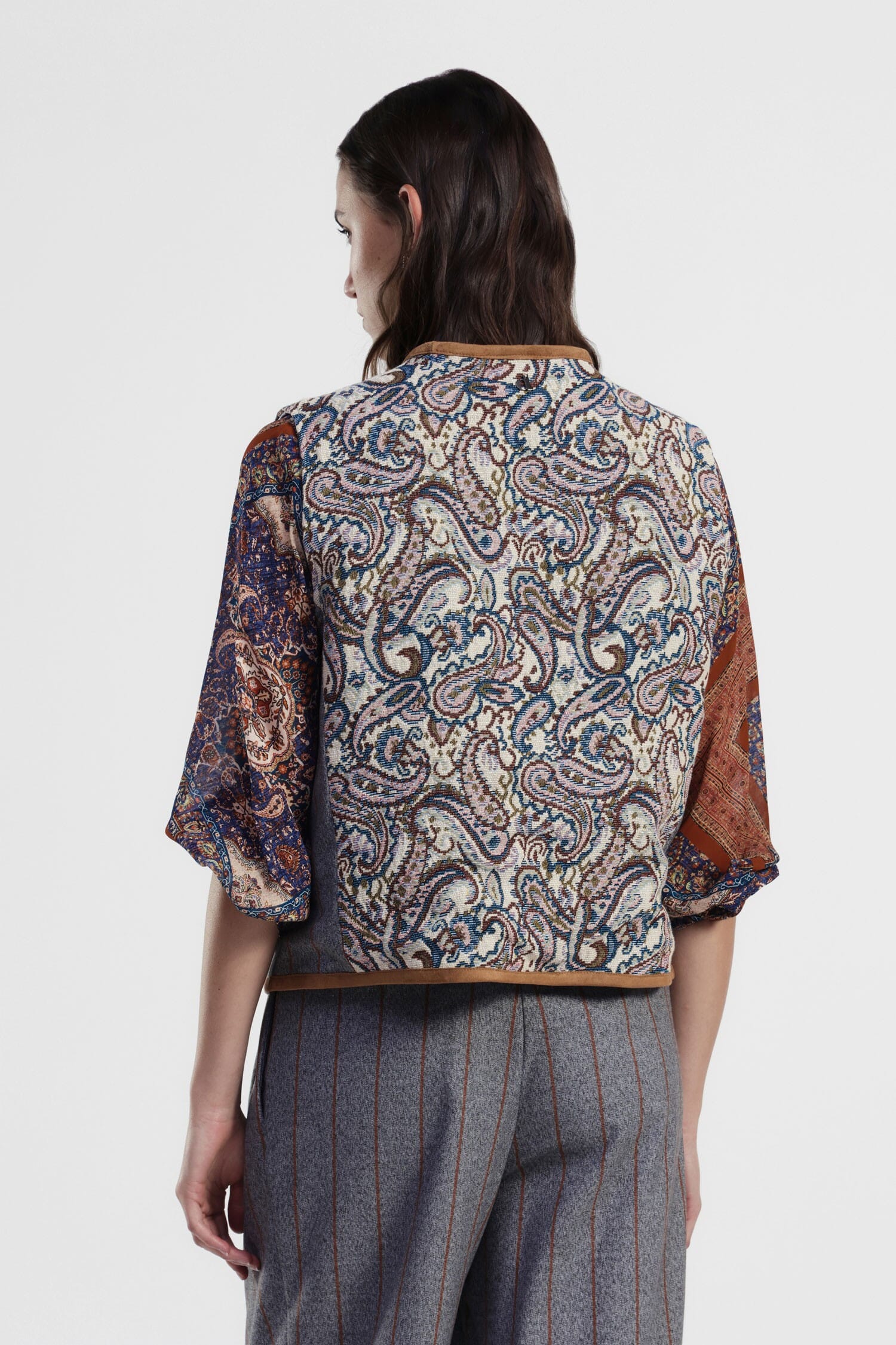 Gilet Fantasia Paisley E Righe Con Tasche Frontali Dixie