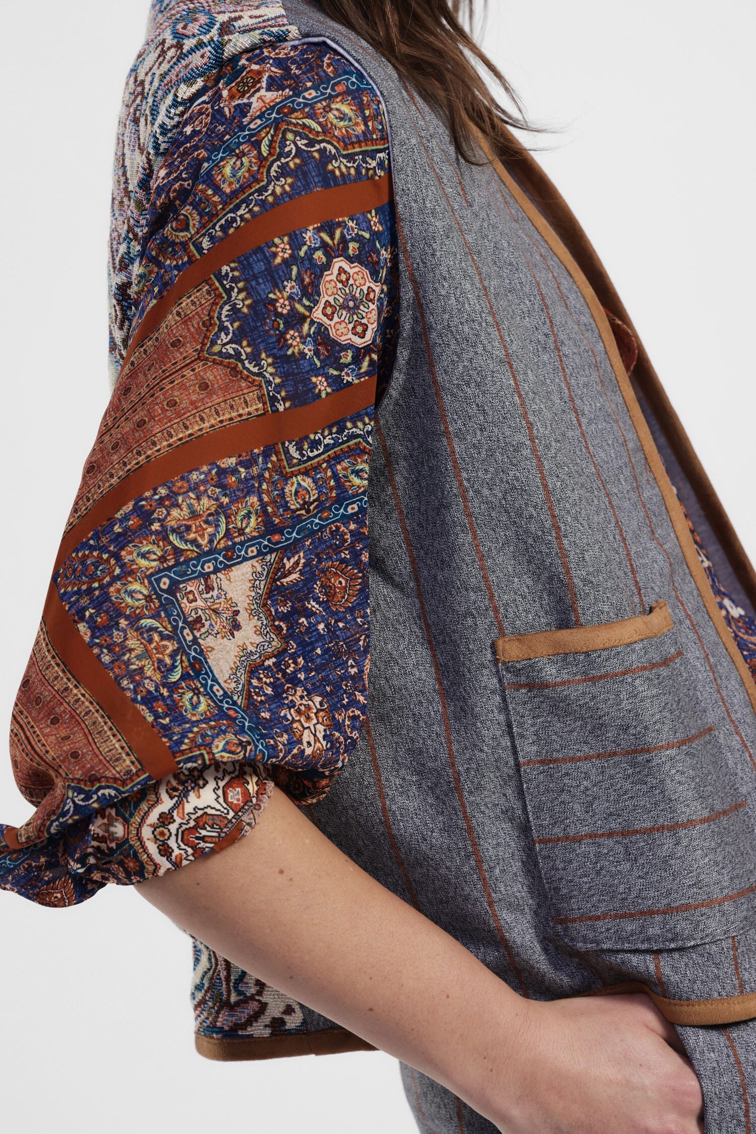 Gilet Fantasia Paisley E Righe Con Tasche Frontali Dixie