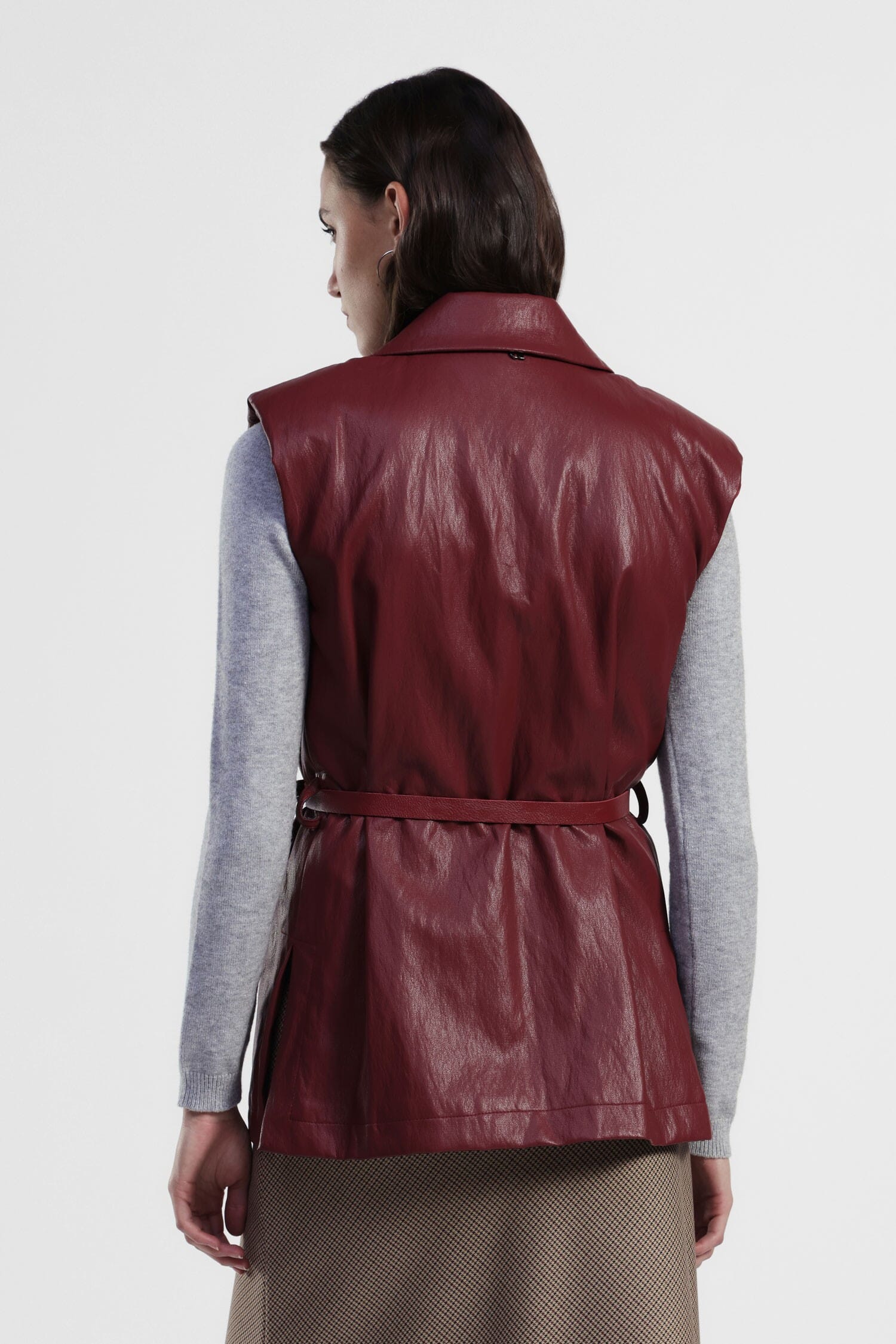 Gilet Lungo Con Cintura E Revers Ampi Dixie