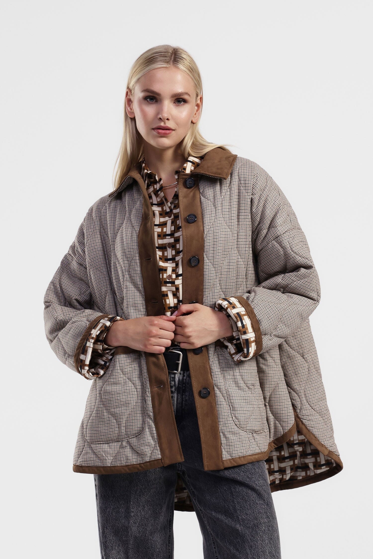 Giacca Trapuntata Con Stampa E Bottoni Dixie