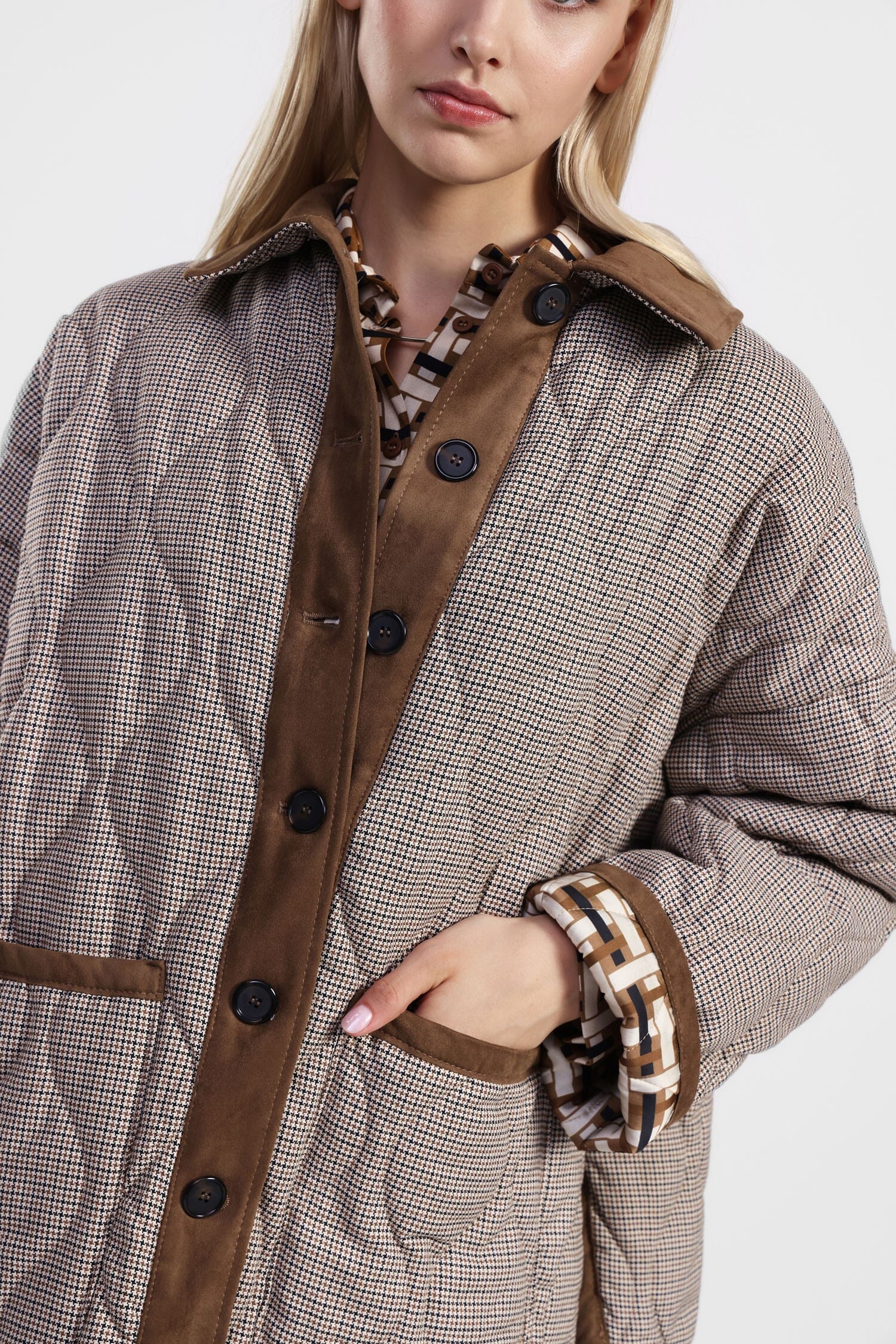 Giacca Trapuntata Con Stampa E Bottoni Dixie